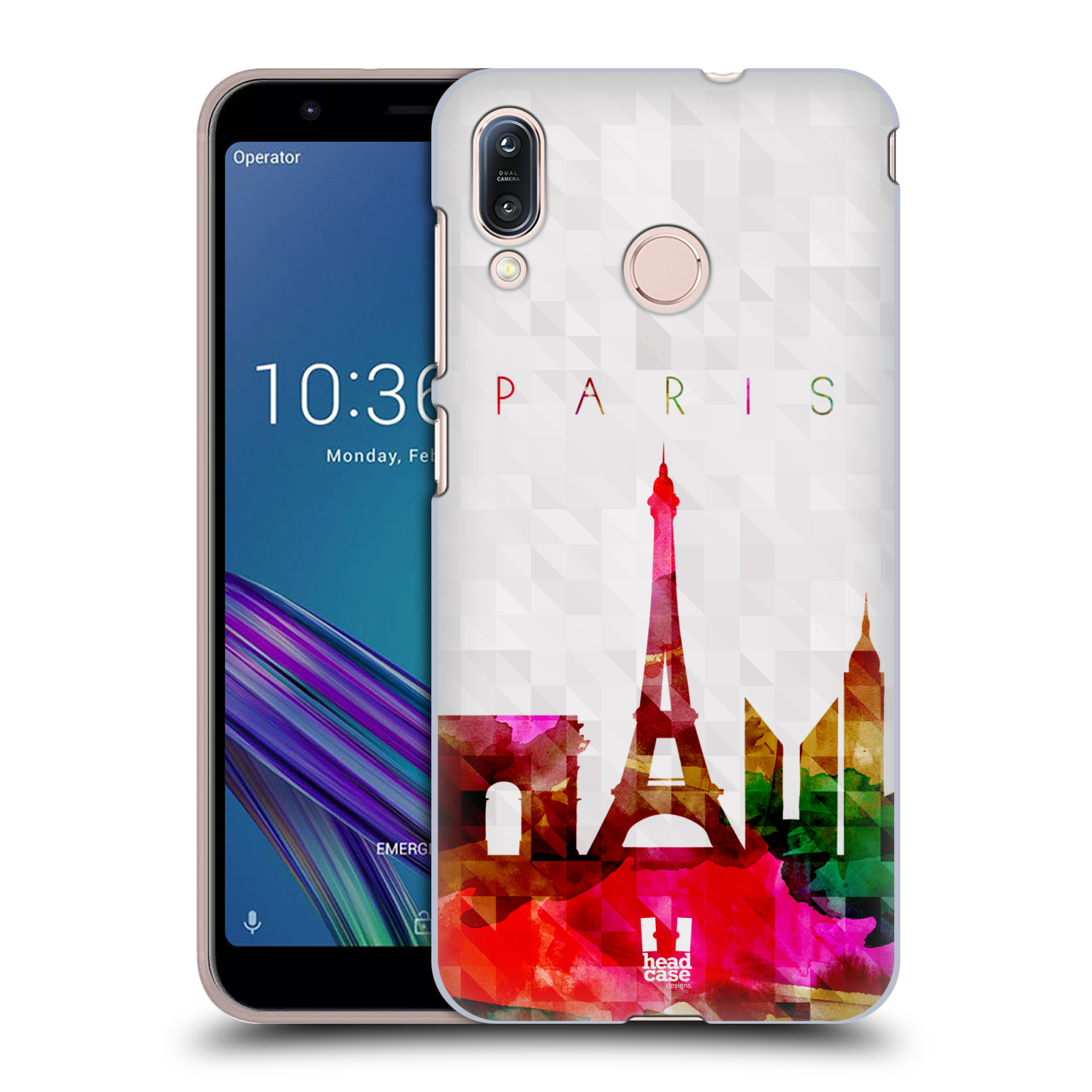 Pouzdro na mobil Asus Zenfone Max M1 (ZB555KL) - HEAD CASE - vzor Vodní barva města silueta PAŘÍŽ FRANICE EIFFELOVA VĚŽ
