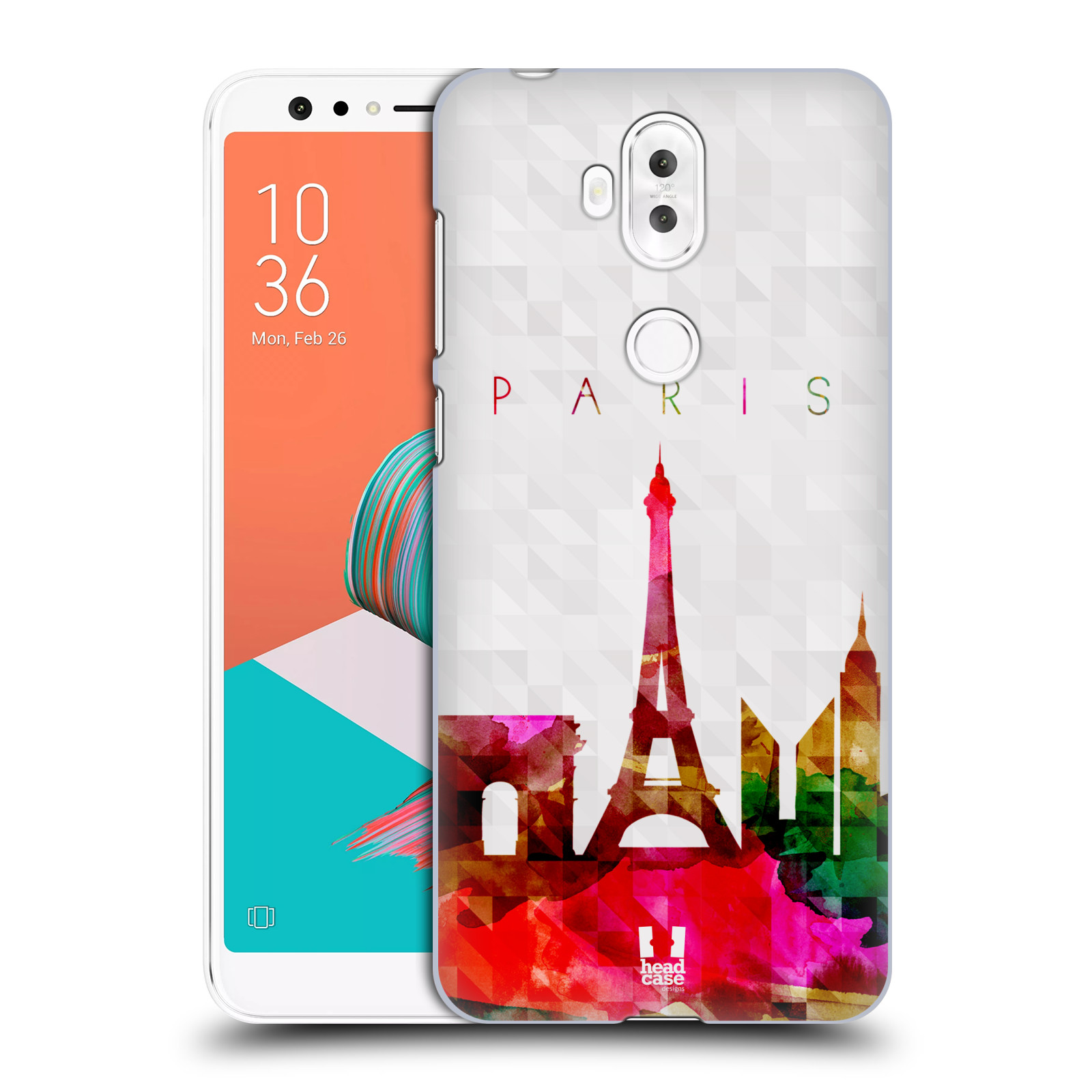 HEAD CASE plastový obal na mobil Asus Zenfone 5 LITE ZC600KL vzor Vodní barva města silueta PAŘÍŽ FRANICE EIFFELOVA VĚŽ