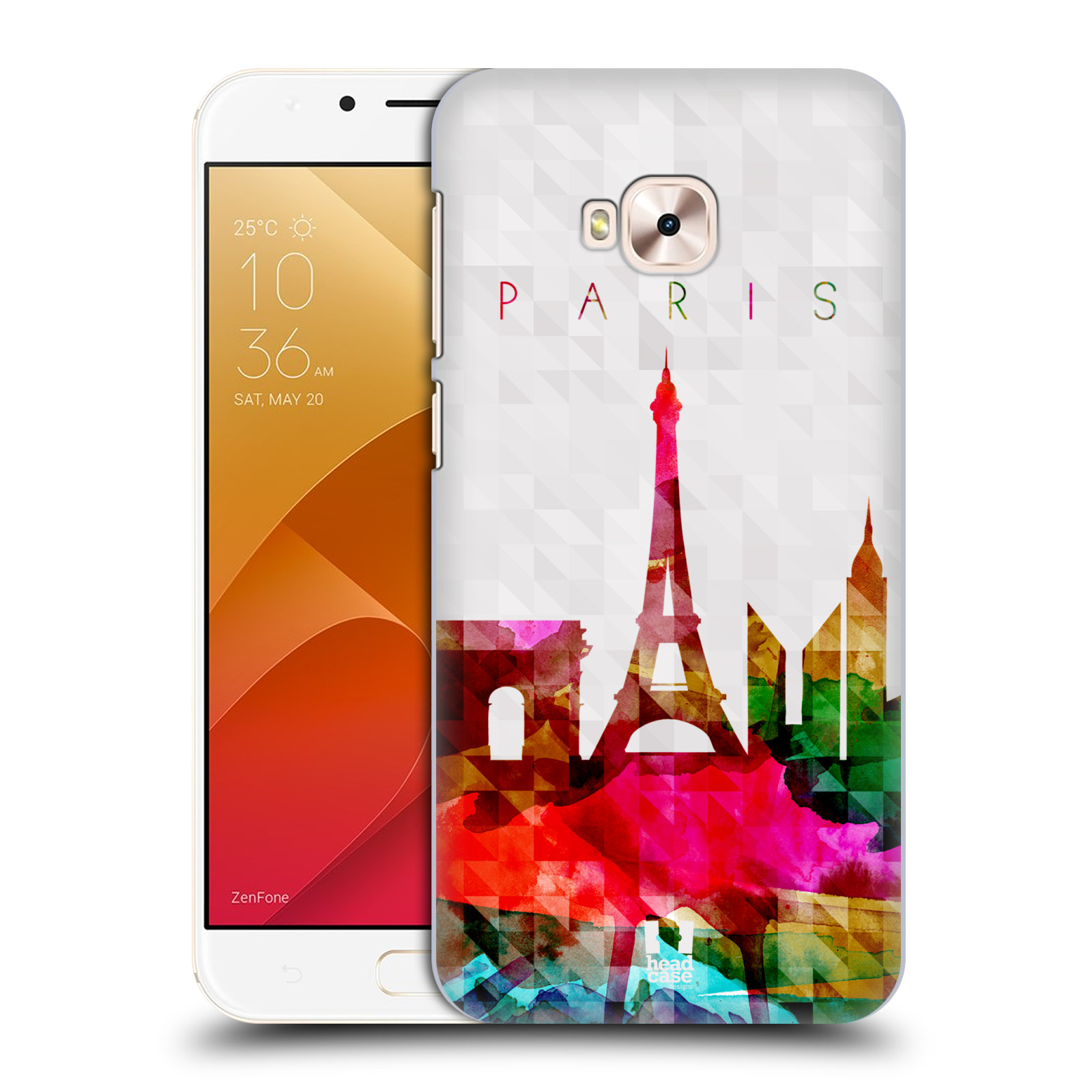 HEAD CASE plastový obal na mobil Asus Zenfone 4 Selfie Pro ZD552KL vzor Vodní barva města silueta PAŘÍŽ FRANICE EIFFELOVA VĚŽ