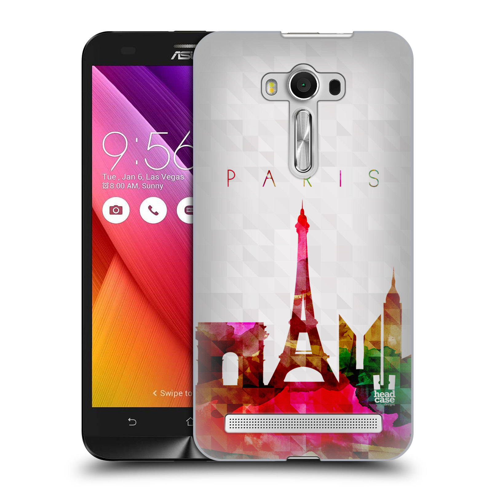 HEAD CASE plastový obal na mobil Asus Zenfone 2 LASER (5,5 displej ZE550KL) vzor Vodní barva města silueta PAŘÍŽ FRANICE EIFFELOVA VĚŽ