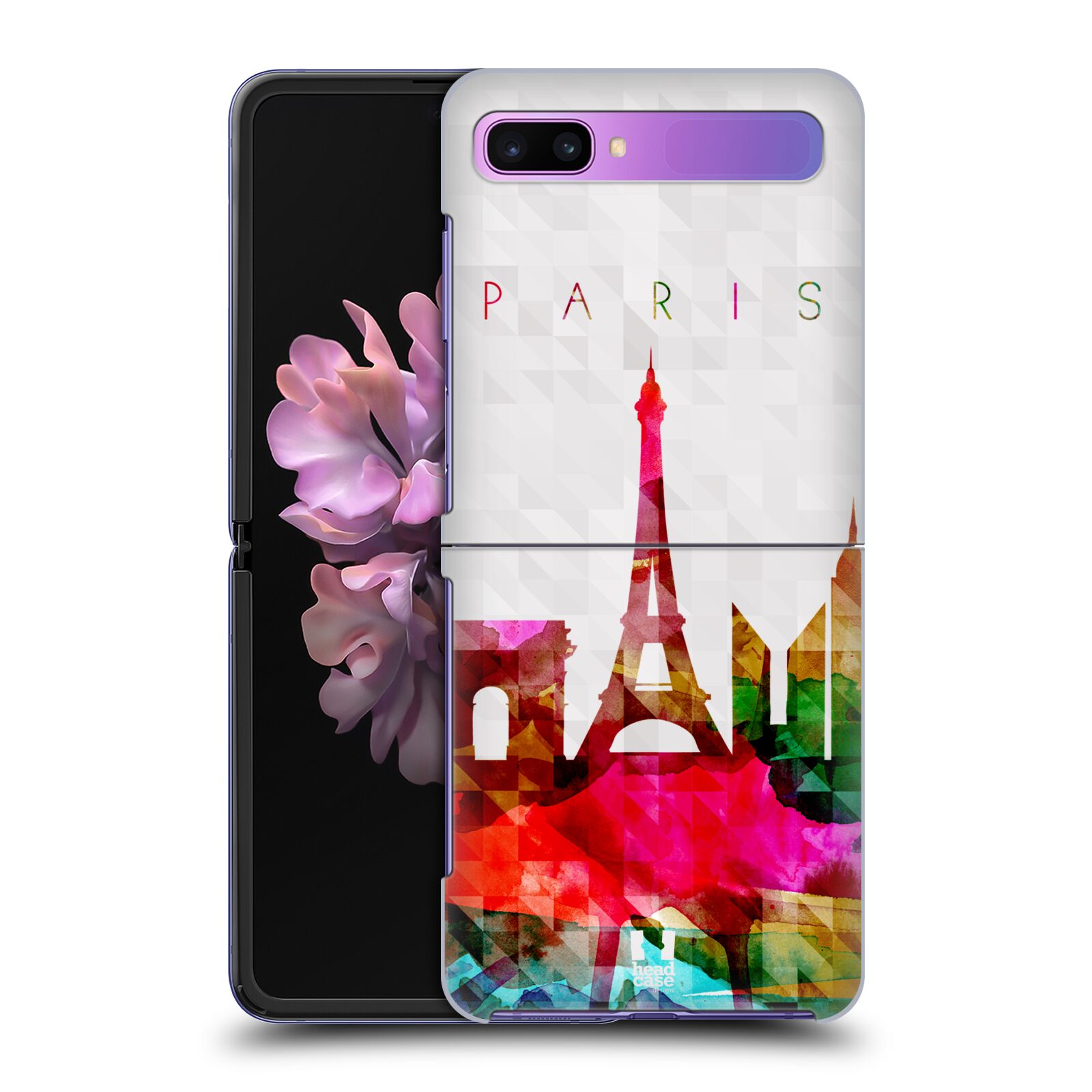 Zadní kryt na mobil Samsung Galaxy Z Flip vzor Vodní barva města silueta PAŘÍŽ FRANICE EIFFELOVA VĚŽ