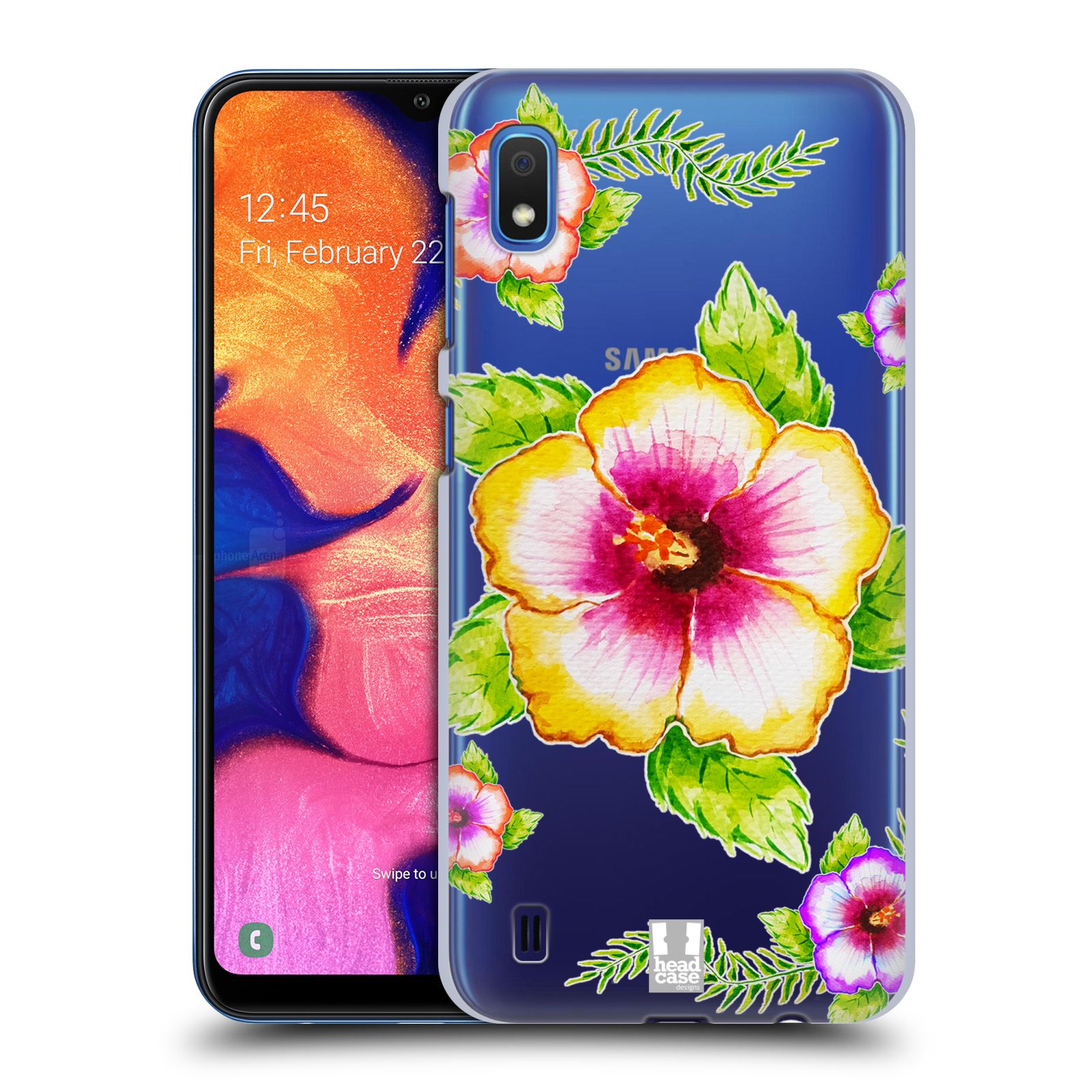 Pouzdro na mobil Samsung Galaxy A10 - HEAD CASE - Květina Ibišek vodní barvy
