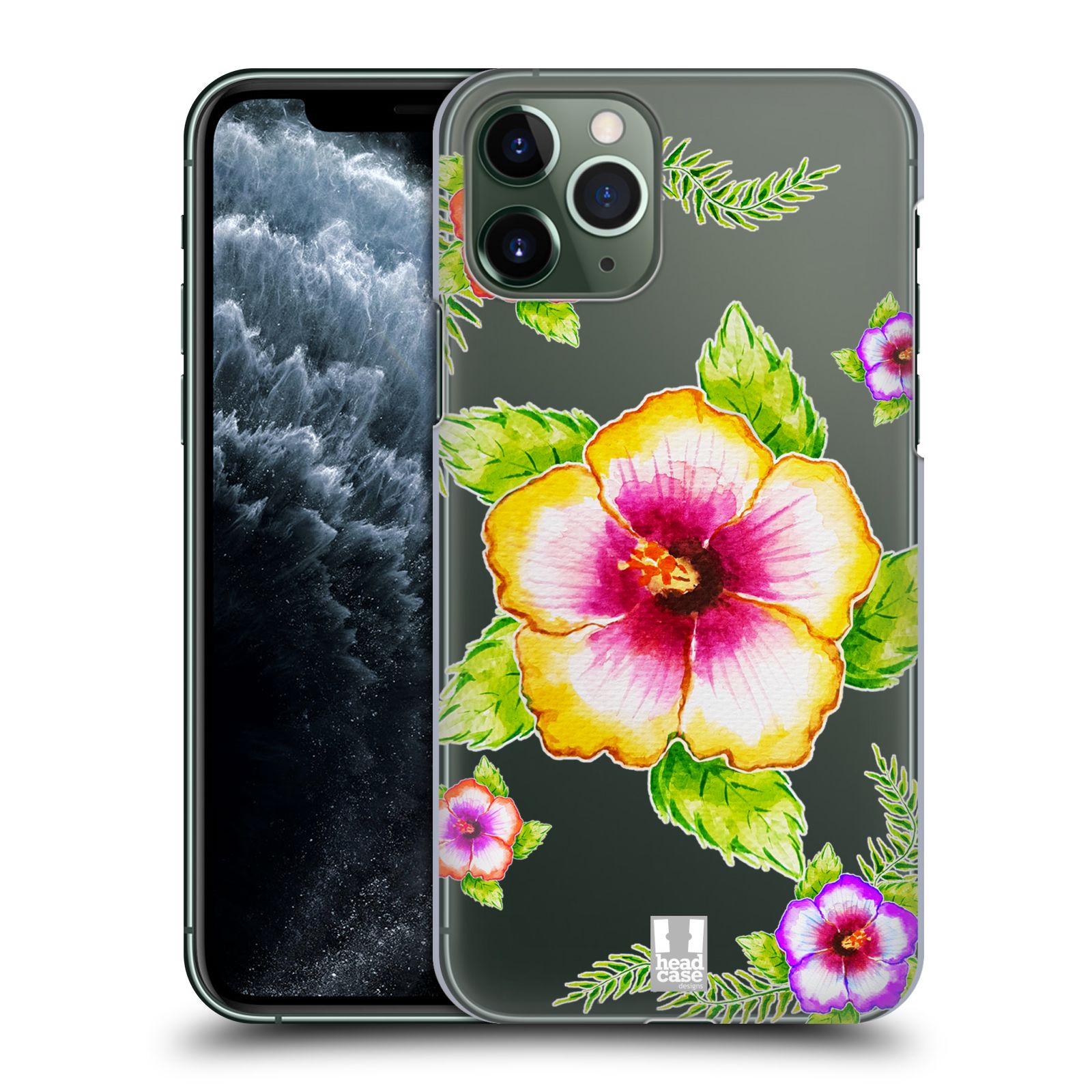 Pouzdro na mobil Apple Iphone 11 PRO - HEAD CASE - Květina Ibišek vodní barvy