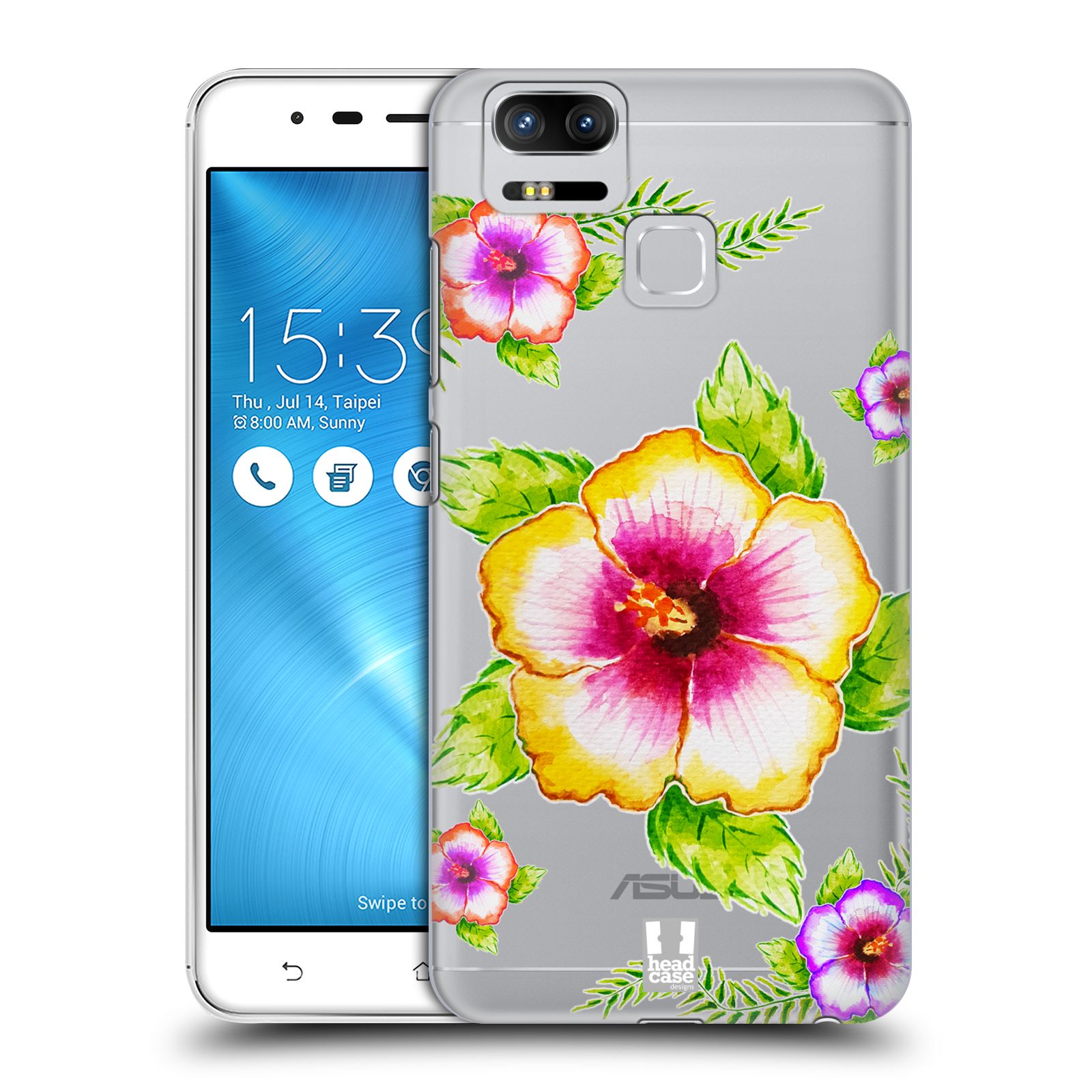 HEAD CASE plastový obal na mobil Asus Zenfone 3 Zoom ZE553KL Květina Ibišek vodní barvy