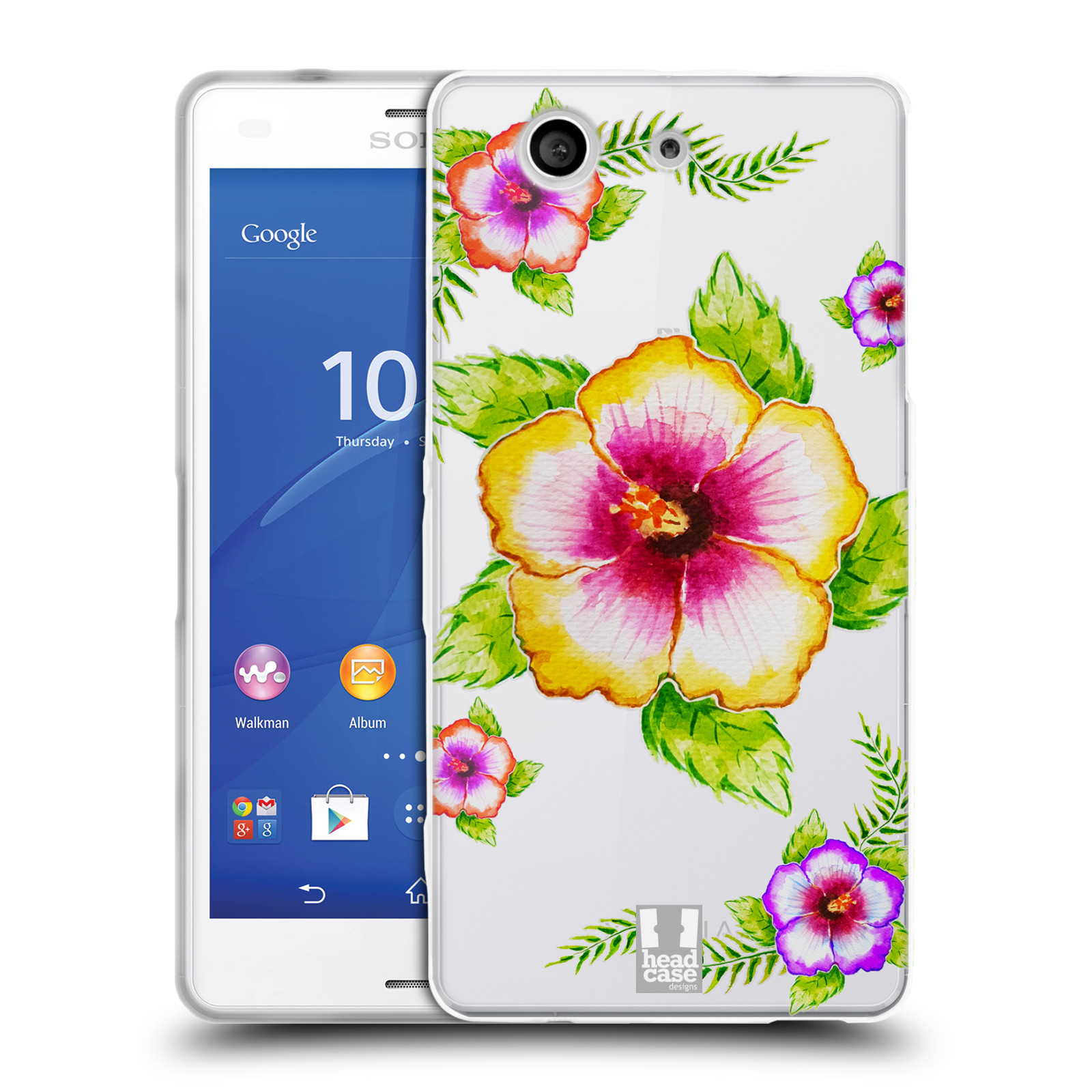HEAD CASE silikonový obal na mobil Sony Xperia Z3 COMPACT Květina Ibišek vodní barvy