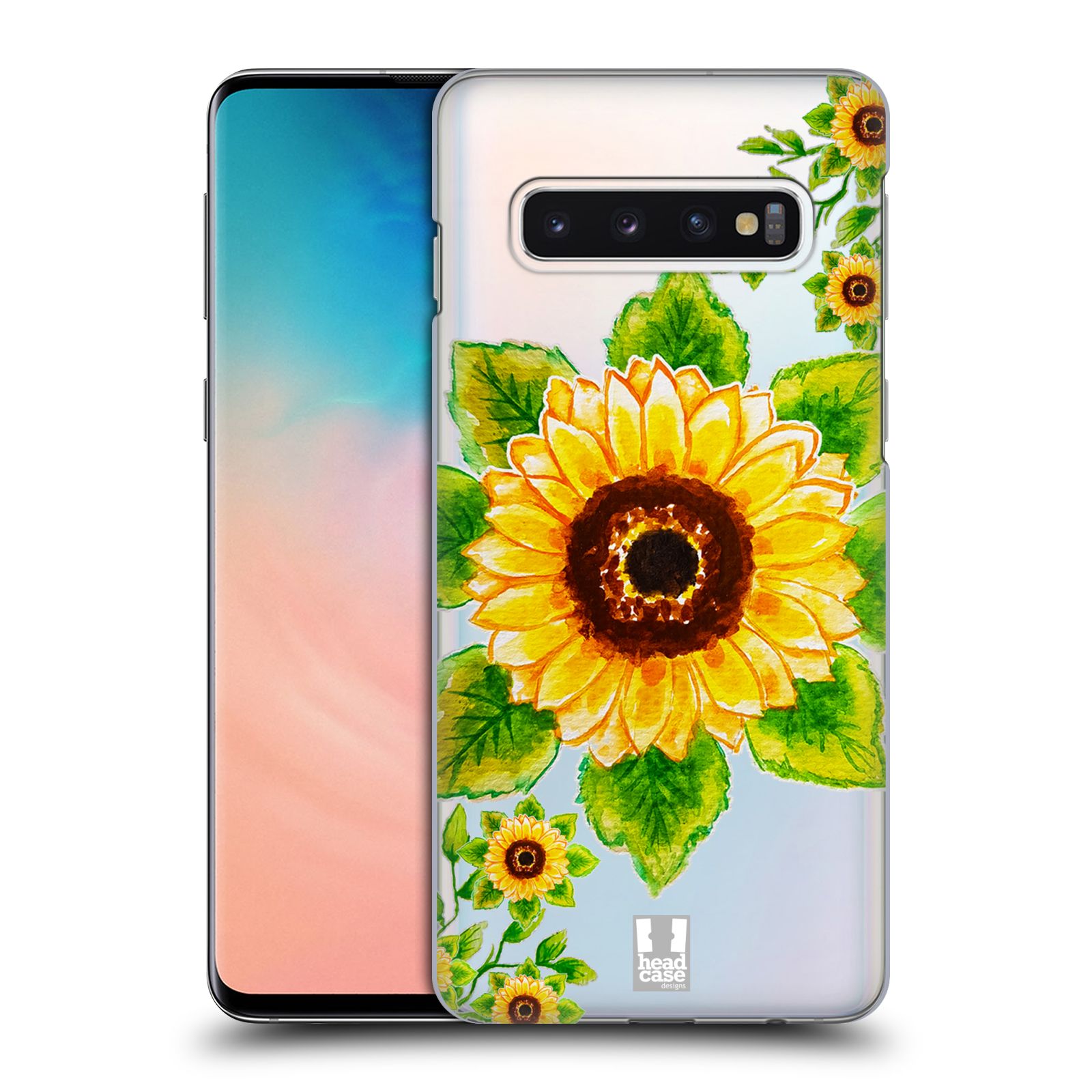 Pouzdro na mobil Samsung Galaxy S10 - HEAD CASE - Květina Slunečnice vodní barvy