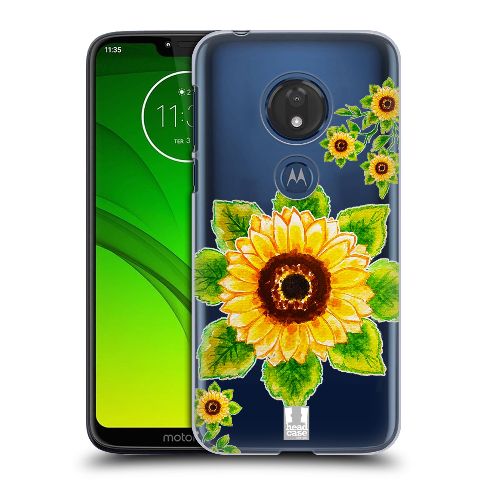 Pouzdro na mobil Motorola Moto G7 Play Květina Slunečnice vodní barvy