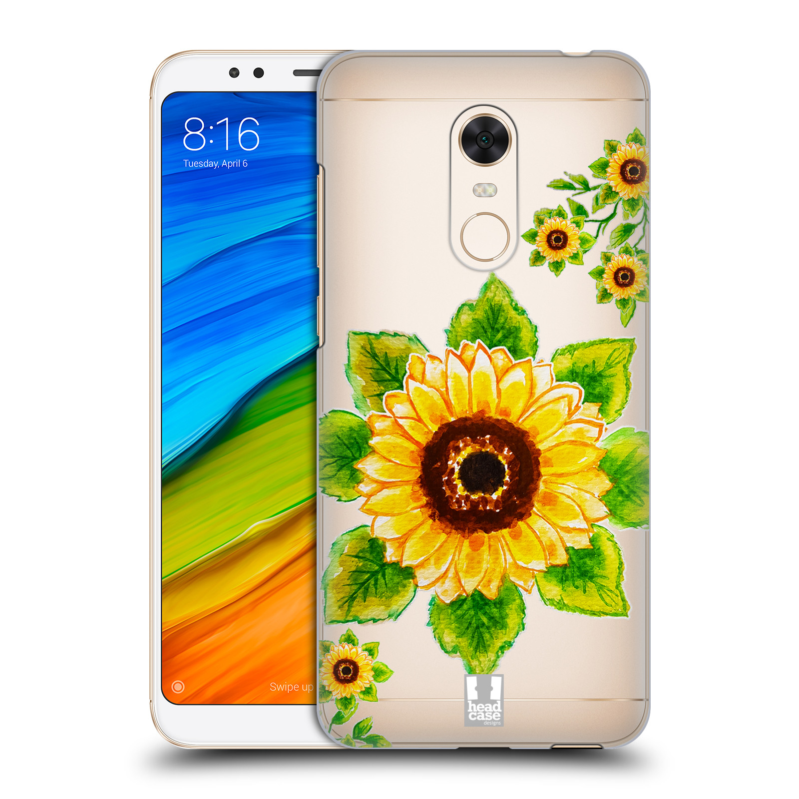 HEAD CASE plastový obal na mobil Xiaomi Redmi 5 PLUS Květina Slunečnice vodní barvy