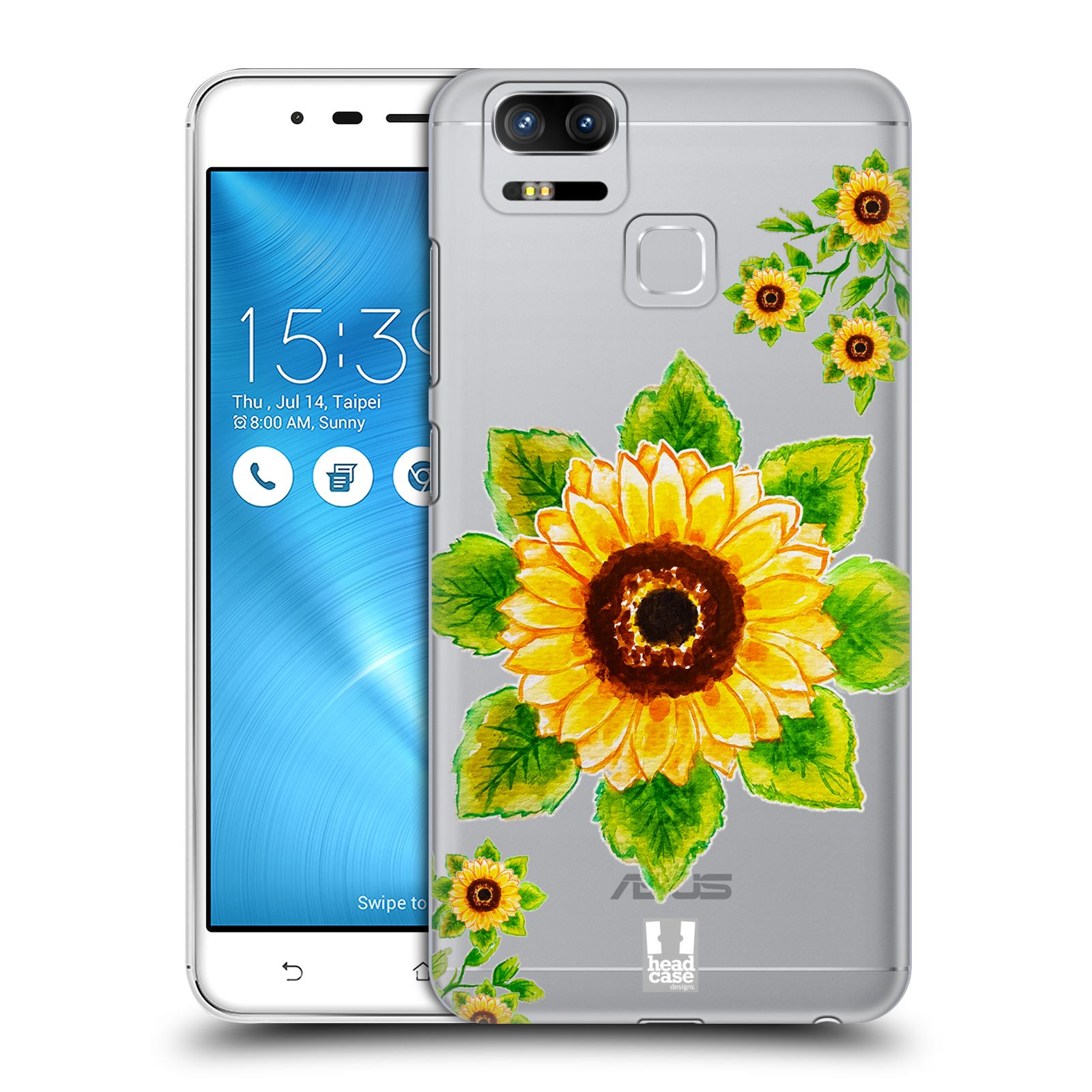 HEAD CASE plastový obal na mobil Asus Zenfone 3 Zoom ZE553KL Květina Slunečnice vodní barvy