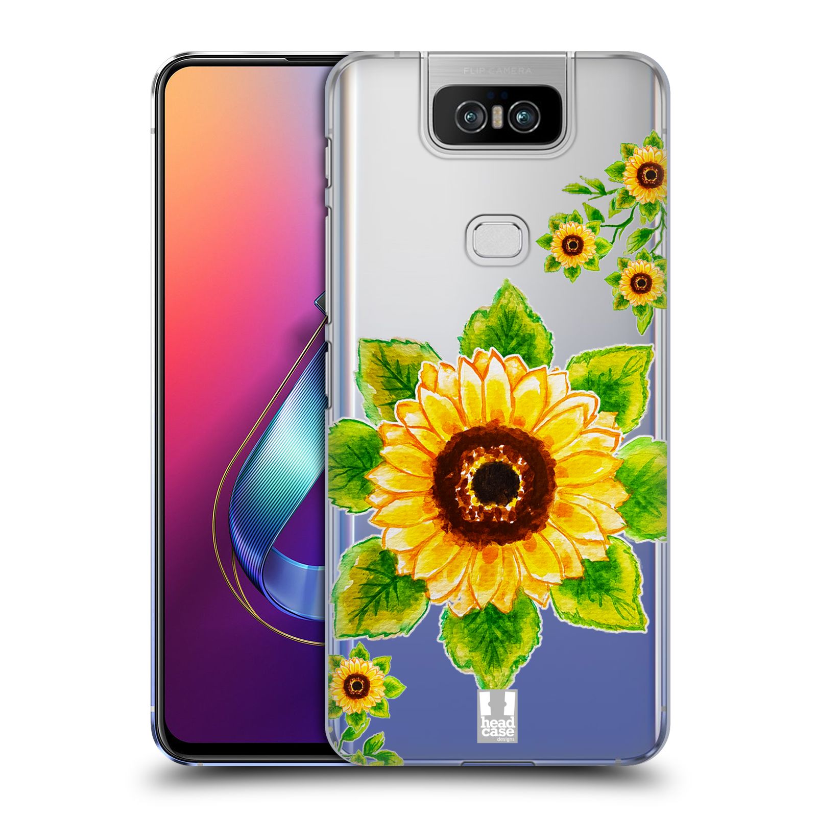Pouzdro na mobil Asus Zenfone 6 ZS630KL - HEAD CASE - Květina Slunečnice vodní barvy