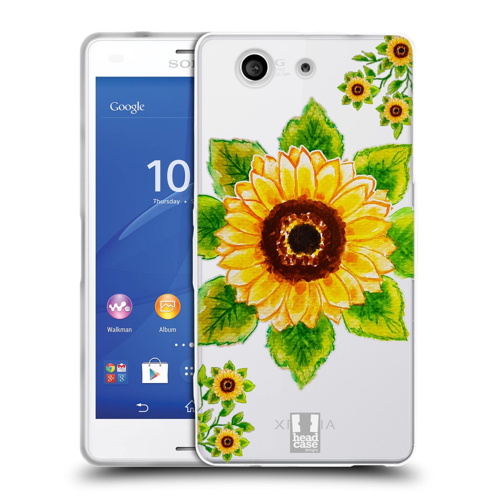HEAD CASE silikonový obal na mobil Sony Xperia Z3 COMPACT Květina Slunečnice vodní barvy