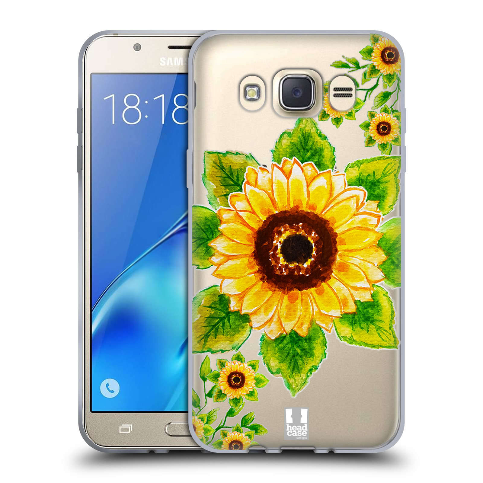 HEAD CASE silikonový obal na mobil Samsung Galaxy J7 2016 Květina Slunečnice vodní barvy