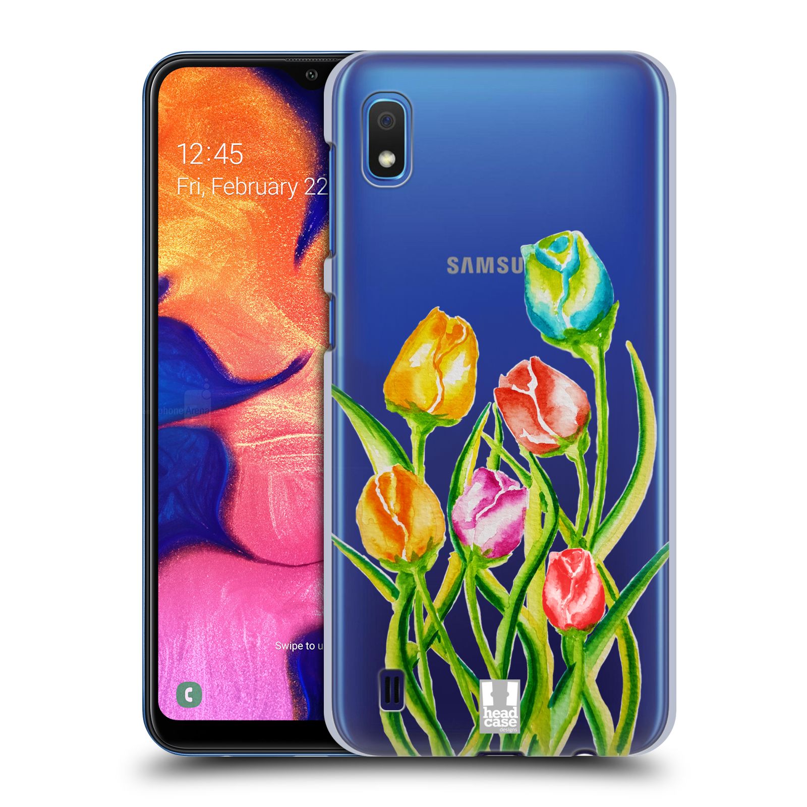 Pouzdro na mobil Samsung Galaxy A10 - HEAD CASE - Květina Tulipán vodní barvy