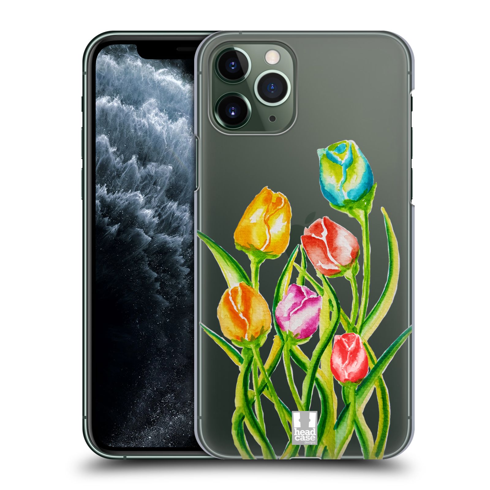 Pouzdro na mobil Apple Iphone 11 PRO - HEAD CASE - Květina Tulipán vodní barvy