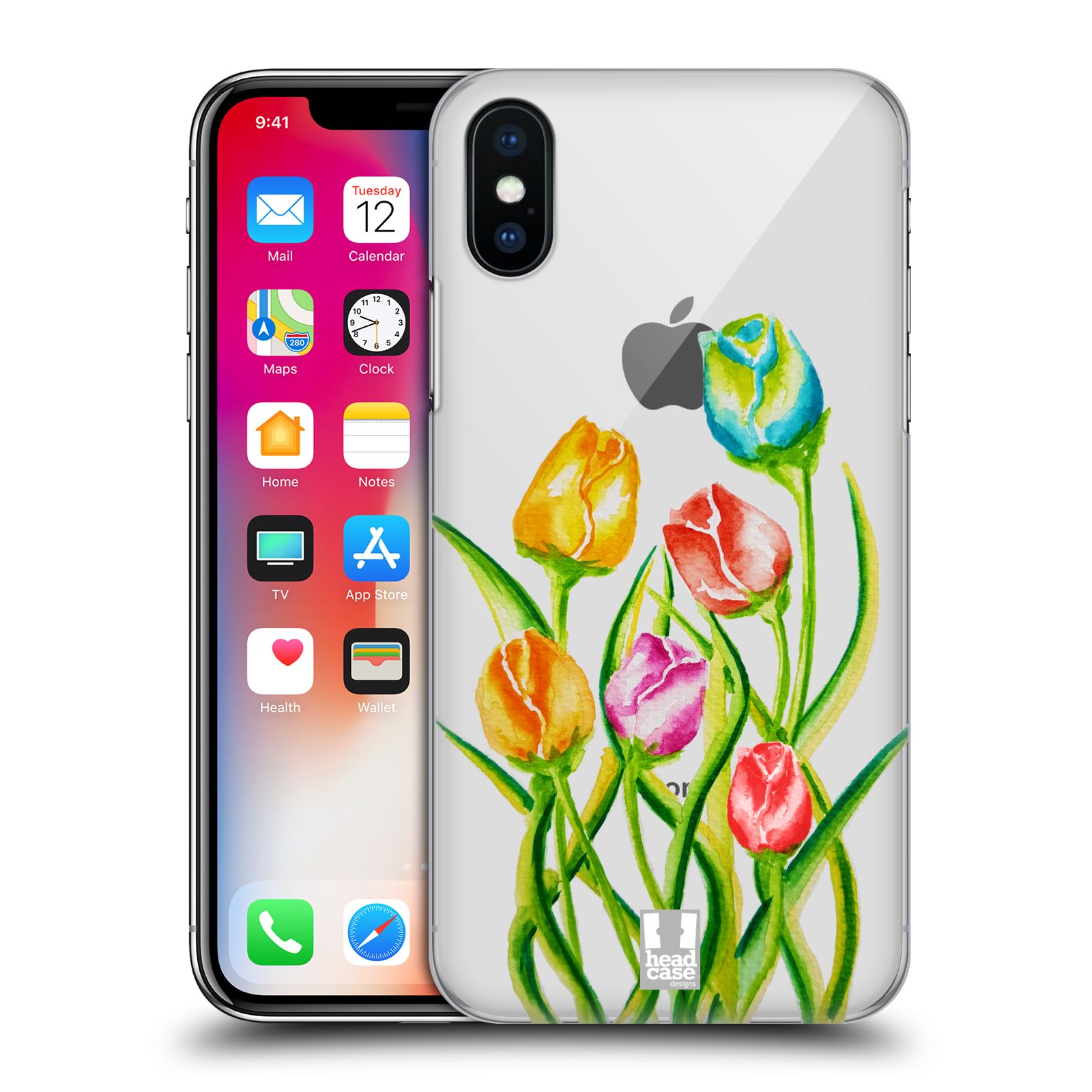 HEAD CASE plastový obal na mobil Apple Iphone X / XS Květina Tulipán vodní barvy