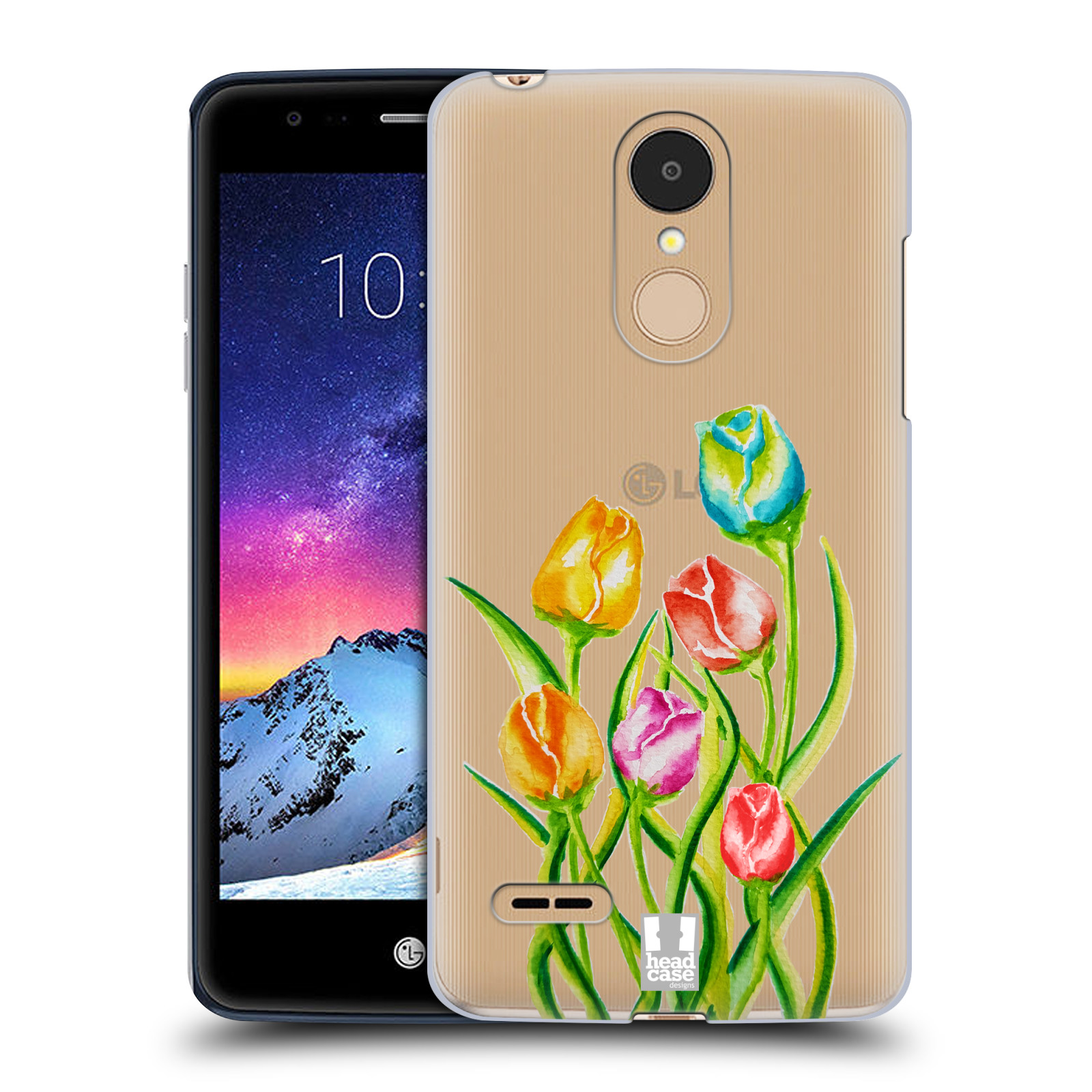 HEAD CASE plastový obal na mobil LG K9 / K8 2018 Květina Tulipán vodní barvy