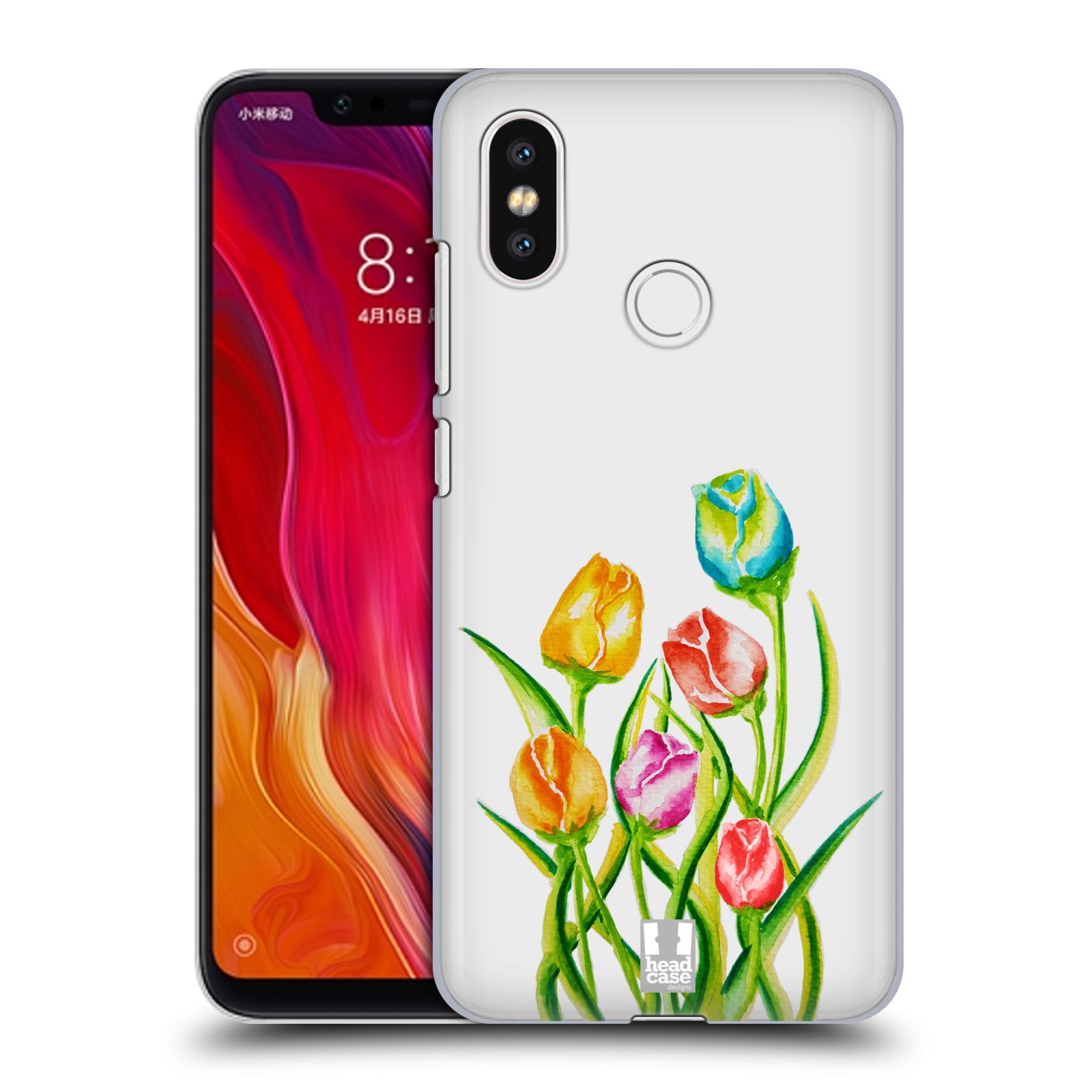 HEAD CASE plastový obal na mobil Xiaomi Mi 8 Květina Tulipán vodní barvy