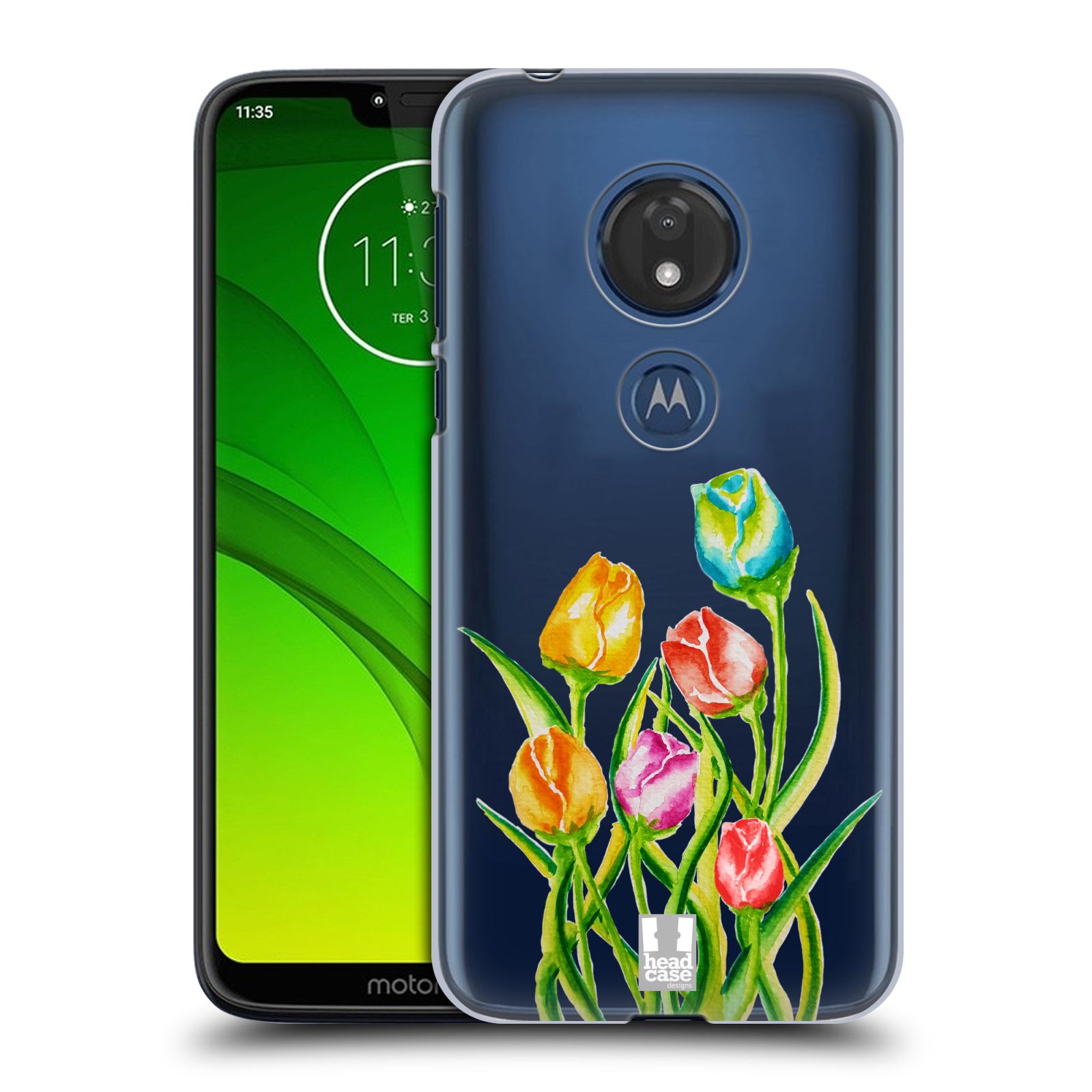 Pouzdro na mobil Motorola Moto G7 Play Květina Tulipán vodní barvy