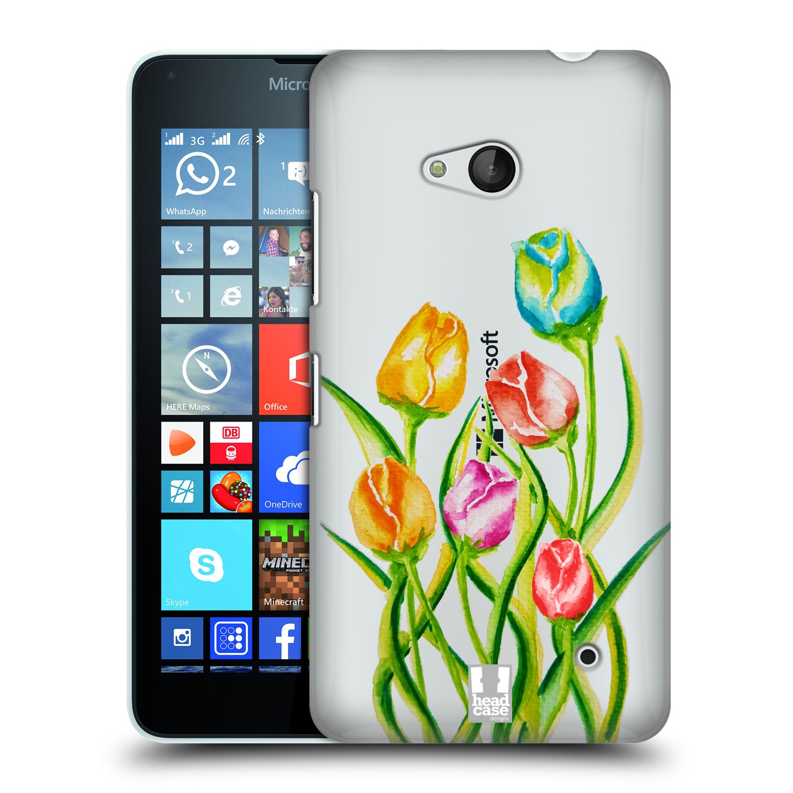 HEAD CASE plastový obal na mobil Nokia Lumia 640 Květina Tulipán vodní barvy