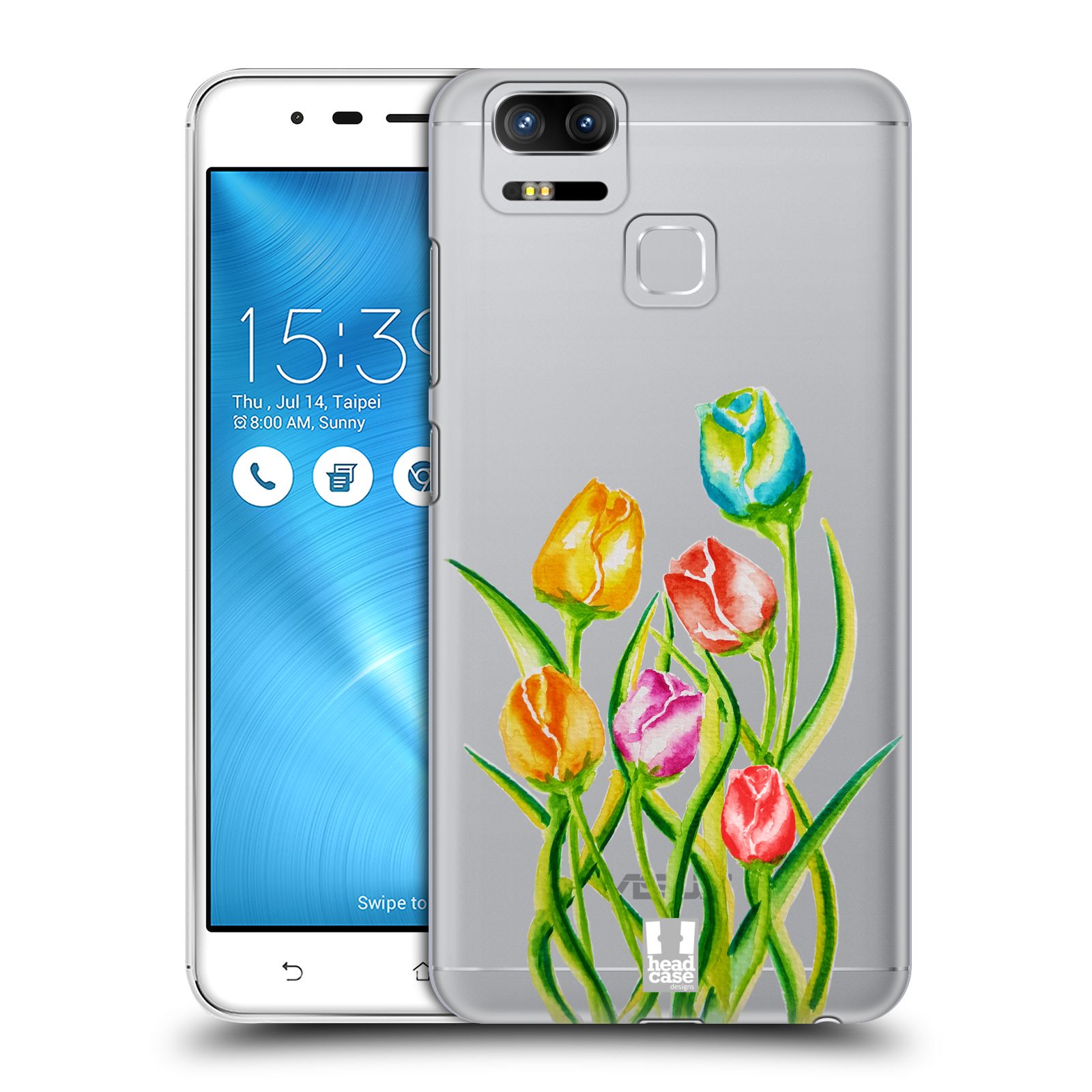 HEAD CASE plastový obal na mobil Asus Zenfone 3 Zoom ZE553KL Květina Tulipán vodní barvy