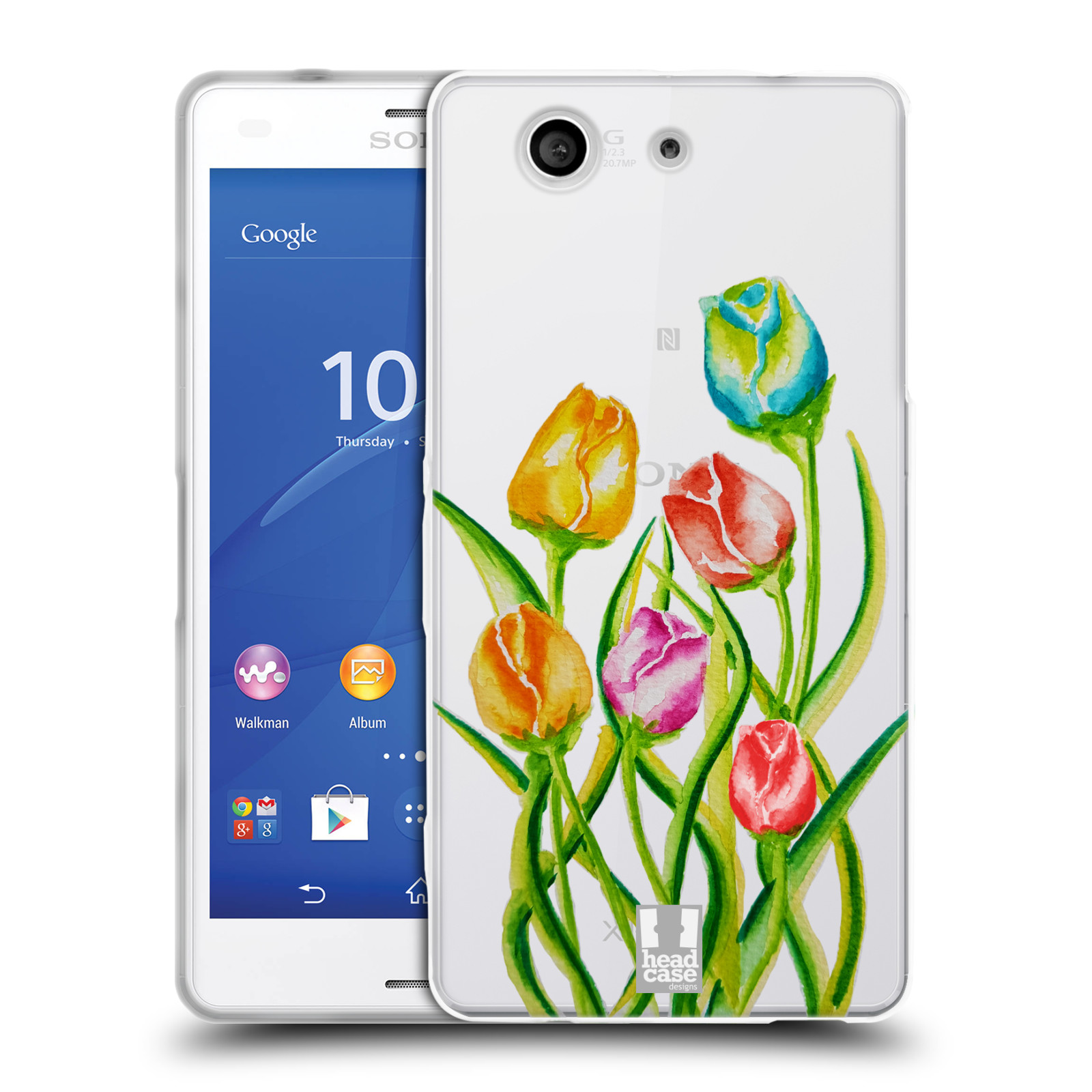HEAD CASE silikonový obal na mobil Sony Xperia Z3 COMPACT Květina Tulipán vodní barvy