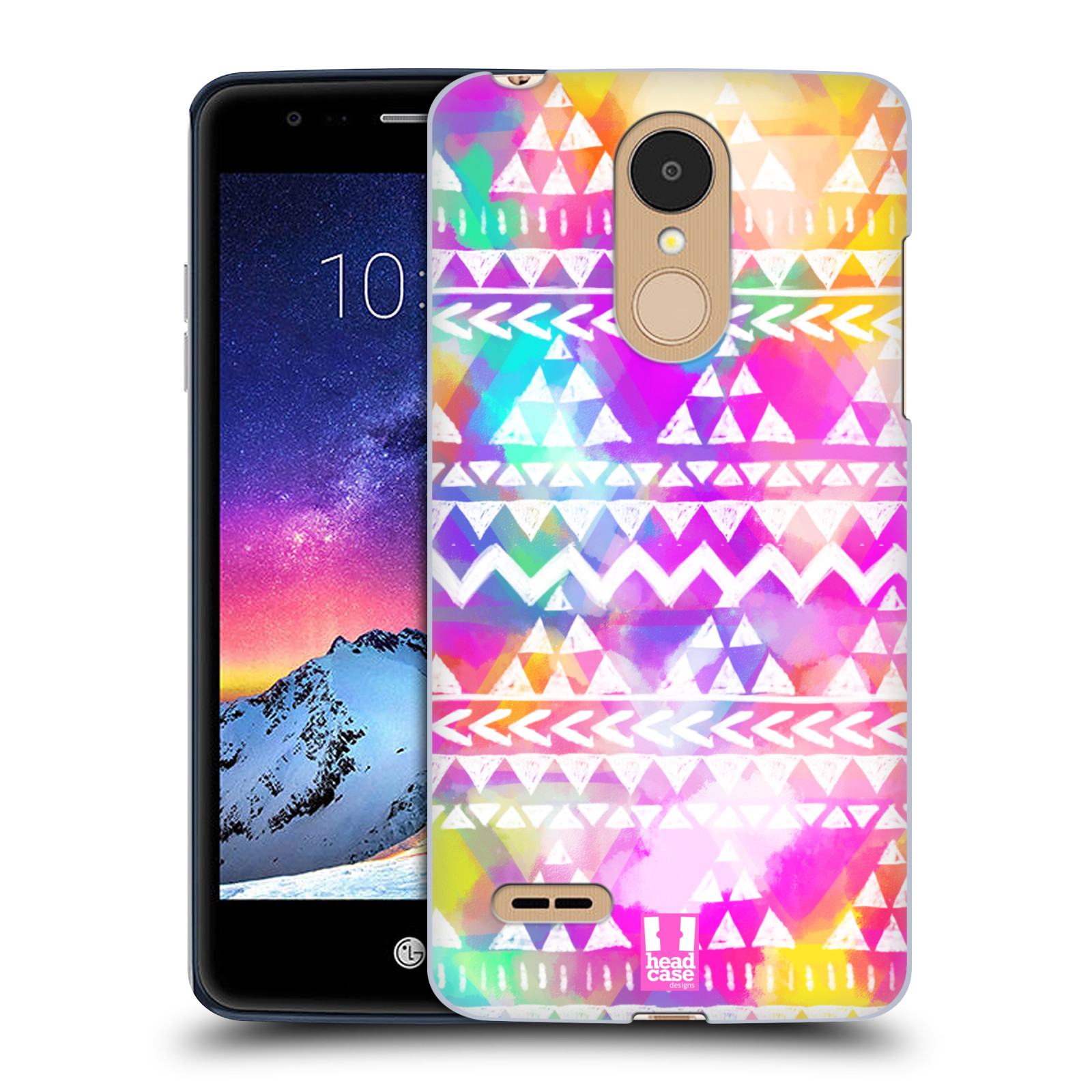 HEAD CASE plastový obal na mobil LG K9 / K8 2018 vzor CIK CAK barevné znaky ZÁŘIVA RŮŽOVÁ