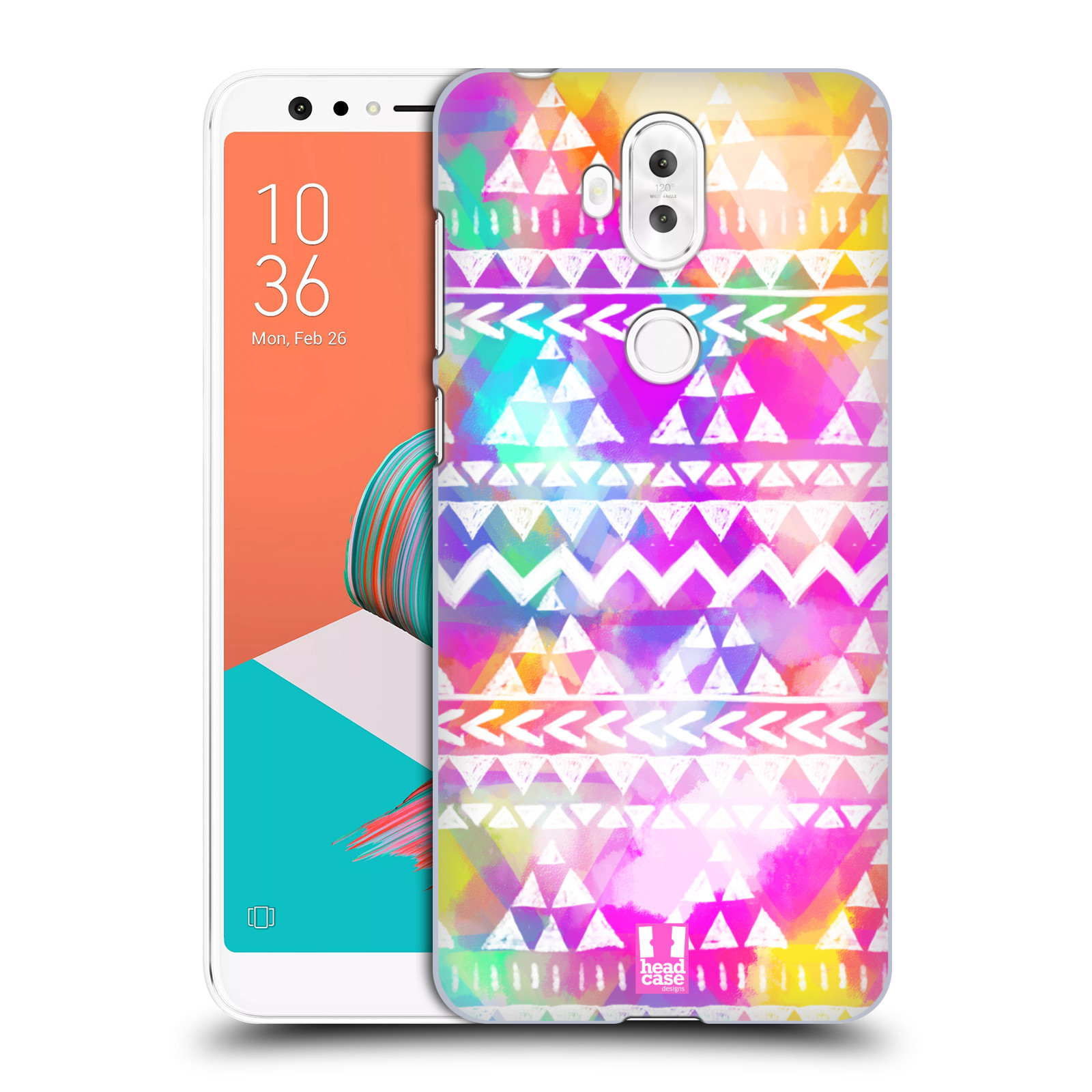 HEAD CASE plastový obal na mobil Asus Zenfone 5 LITE ZC600KL vzor CIK CAK barevné znaky ZÁŘIVA RŮŽOVÁ