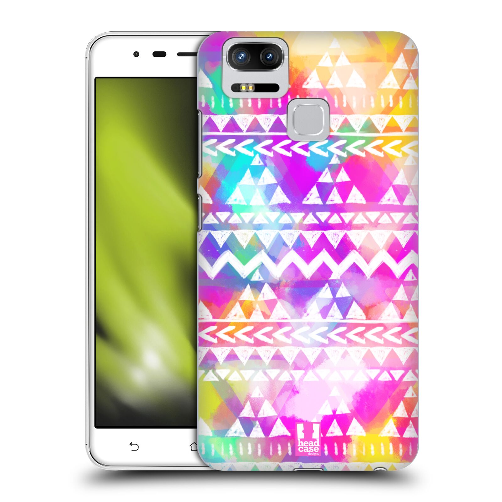 HEAD CASE plastový obal na mobil Asus Zenfone 3 Zoom ZE553KL vzor CIK CAK barevné znaky ZÁŘIVA RŮŽOVÁ