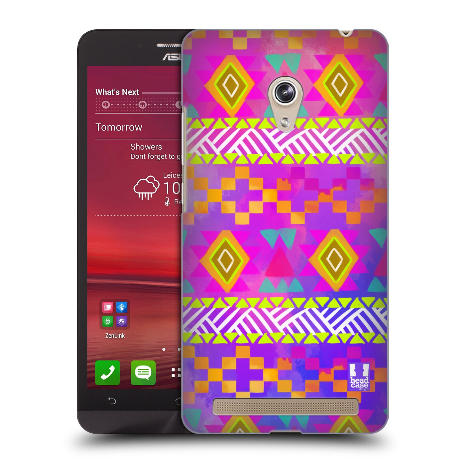 HEAD CASE plastový obal na mobil Asus Zenfone 6 vzor CIK CAK barevné znaky fuchsie