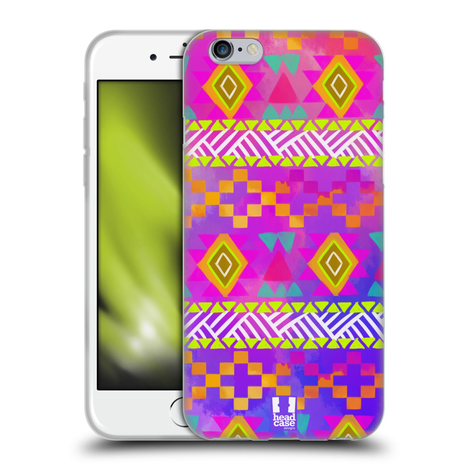 HEAD CASE silikonový obal na mobil Apple Iphone 6/6S vzor CIK CAK barevné znaky fuchsie