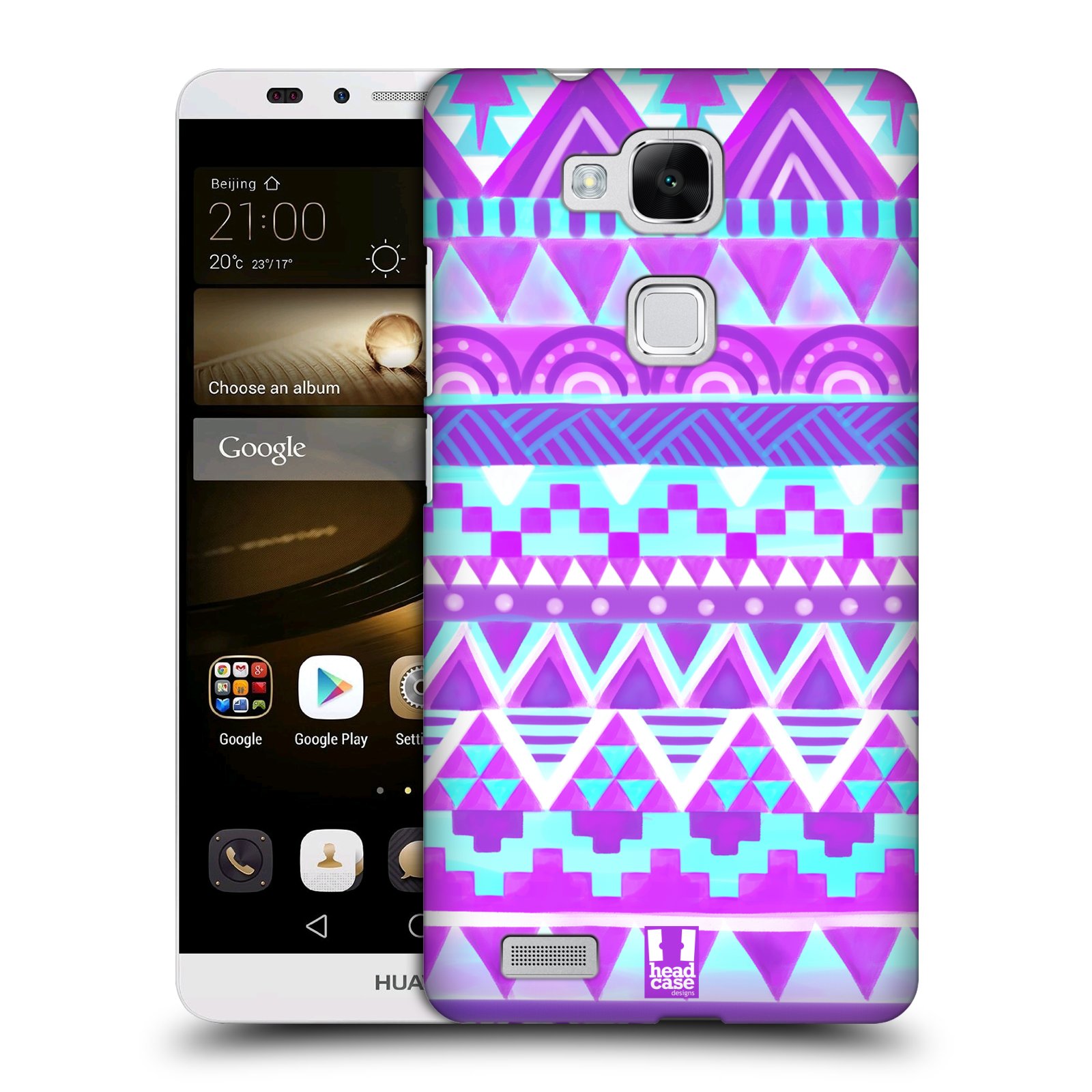 HEAD CASE plastový obal na mobil Huawei Mate 7 vzor CIK CAK barevné znaky FIALOVÉ NEBE