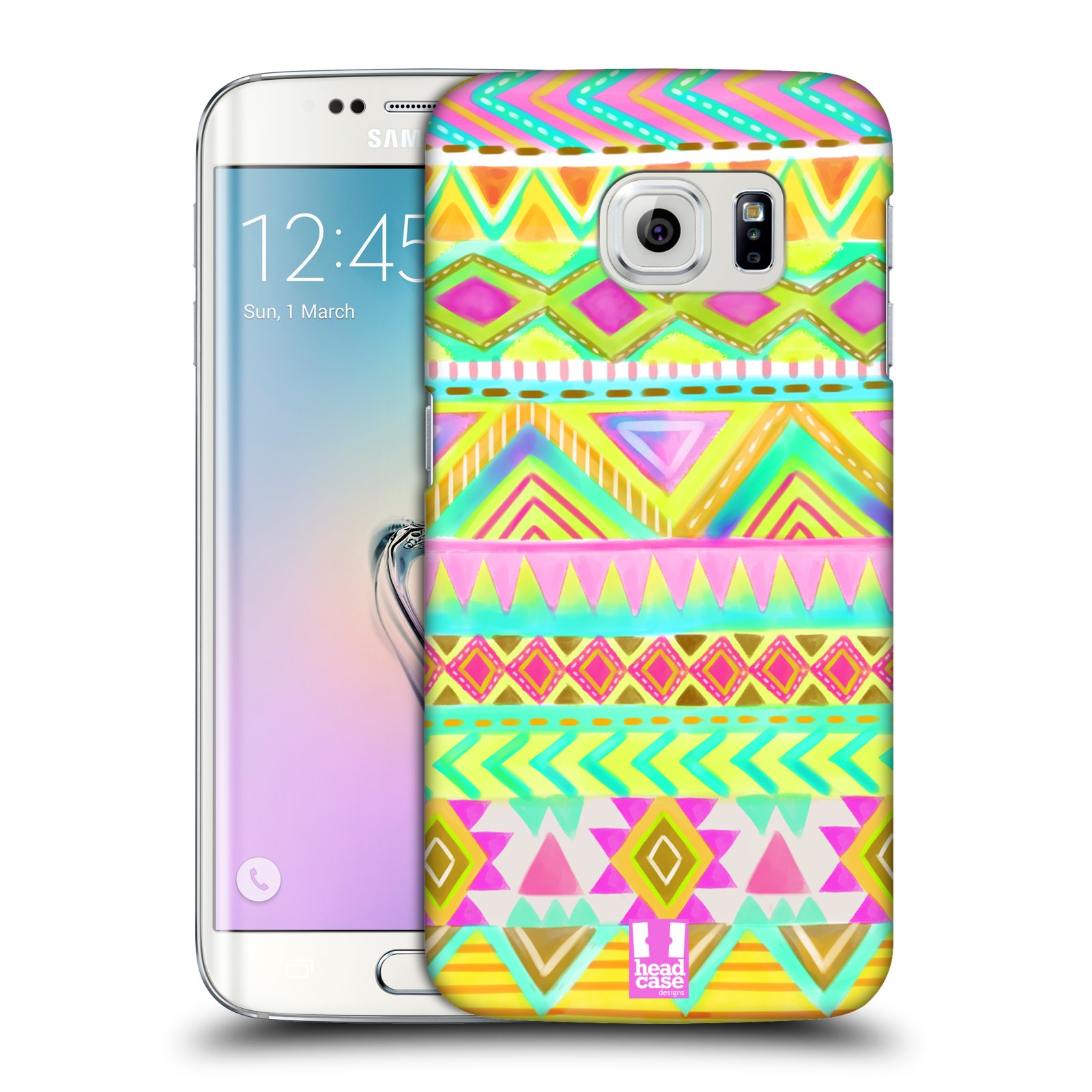 HEAD CASE plastový obal na mobil SAMSUNG Galaxy S6 EDGE (G9250, G925, G925F) vzor CIK CAK barevné znaky VÝCHOD SLUNCE