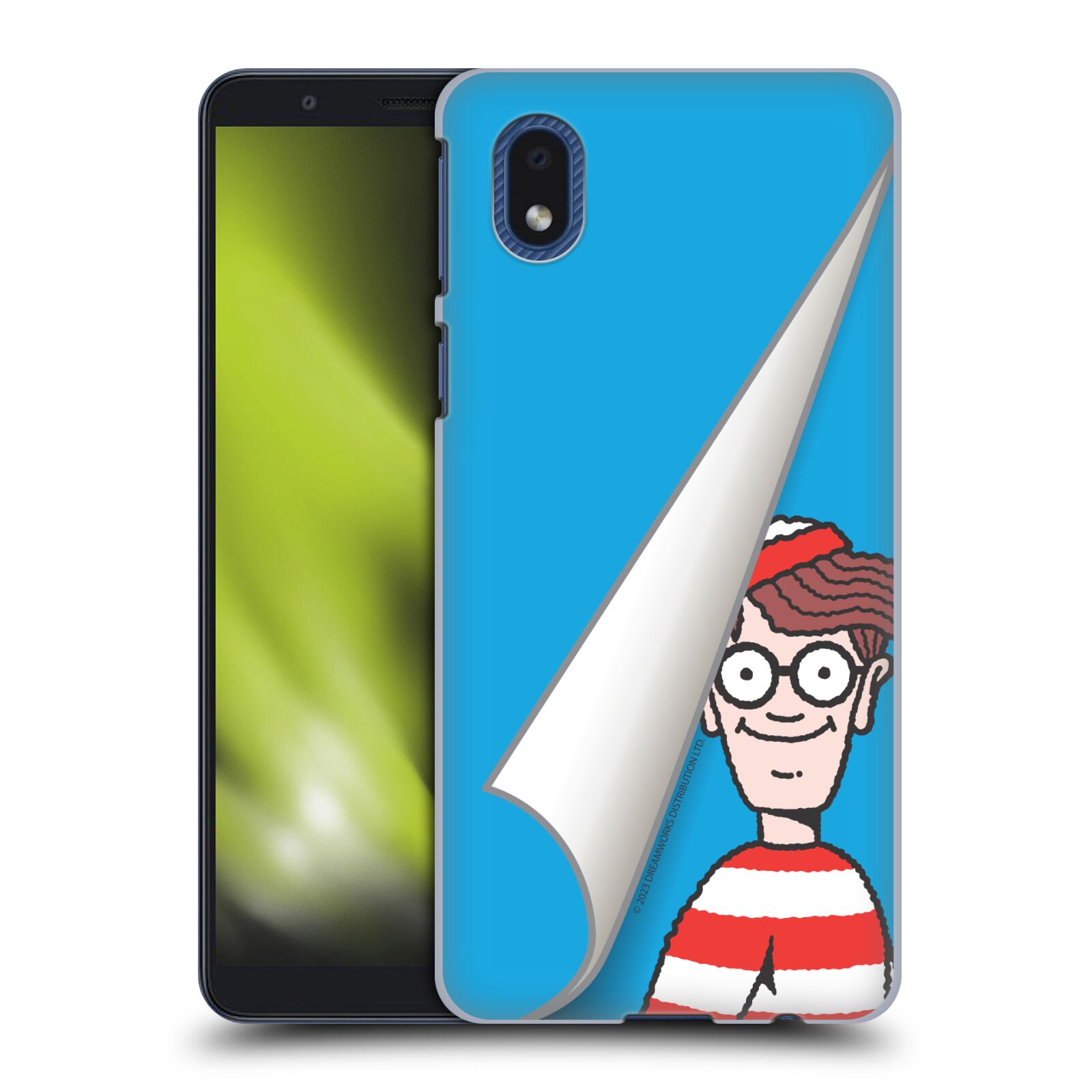 Obal na mobil Samsung Galaxy A01 CORE - HEAD CASE - Kde je Waldo - modré pozadí