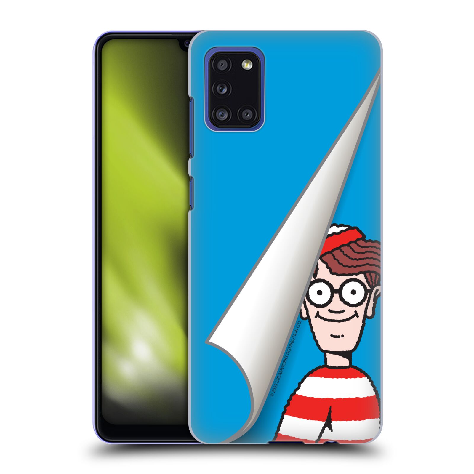 Obal na mobil Samsung Galaxy A31 - HEAD CASE - Kde je Waldo - modré pozadí