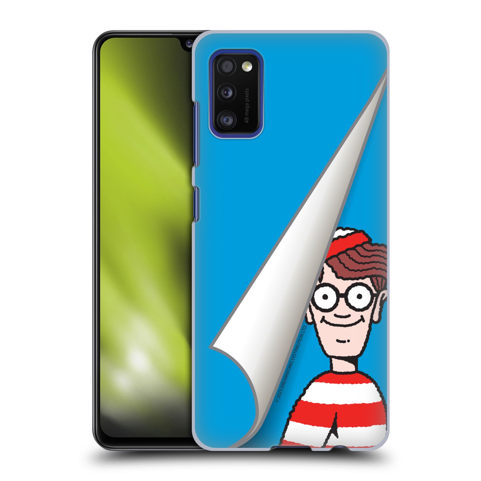 Obal na mobil Samsung Galaxy A41 - HEAD CASE - Kde je Waldo - modré pozadí
