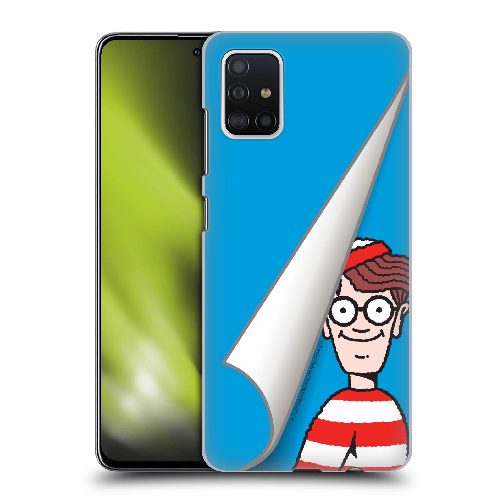 Obal na mobil Samsung Galaxy A51 - HEAD CASE - Kde je Waldo - modré pozadí