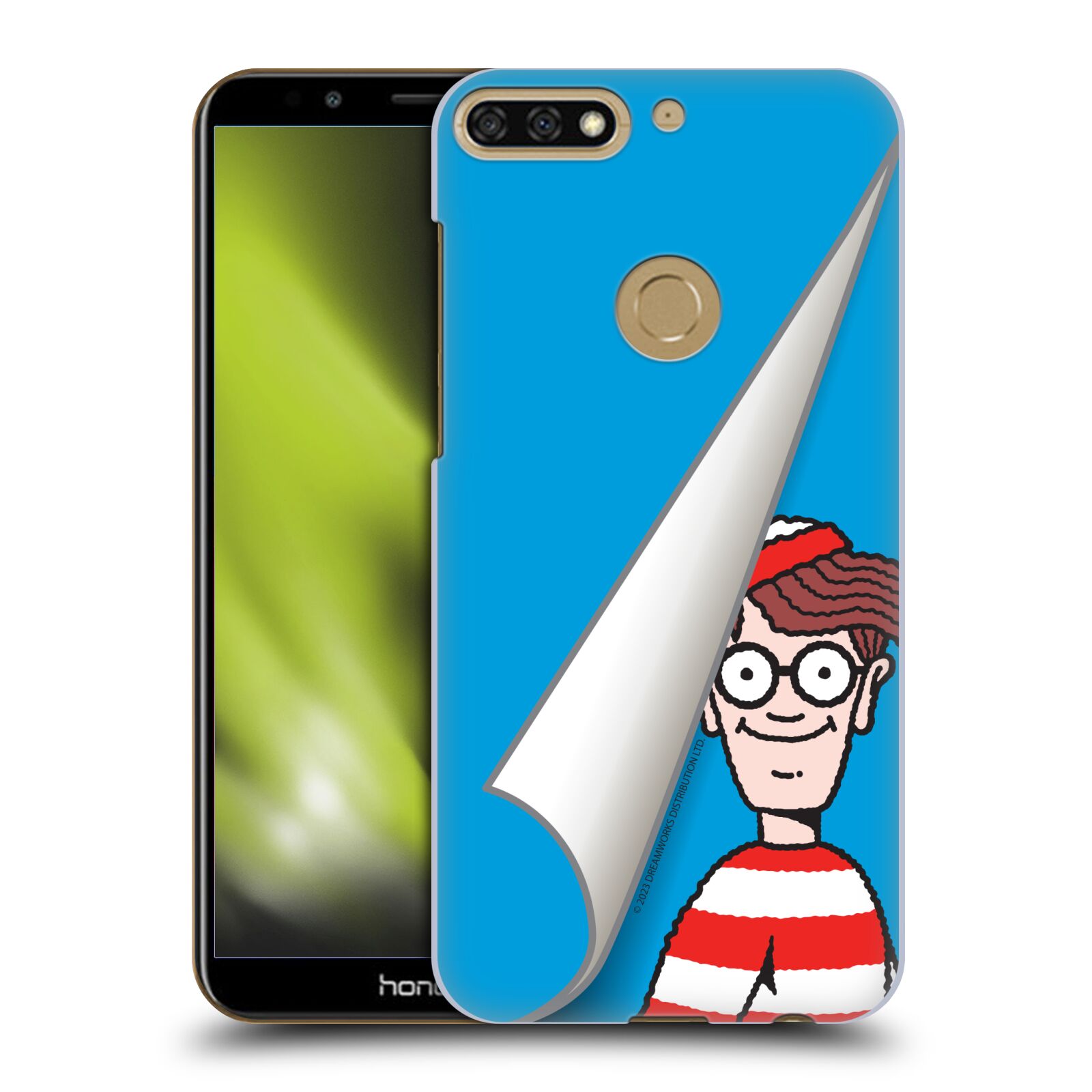 Obal na mobil HONOR 7C - HEAD CASE - Kde je Waldo - modré pozadí