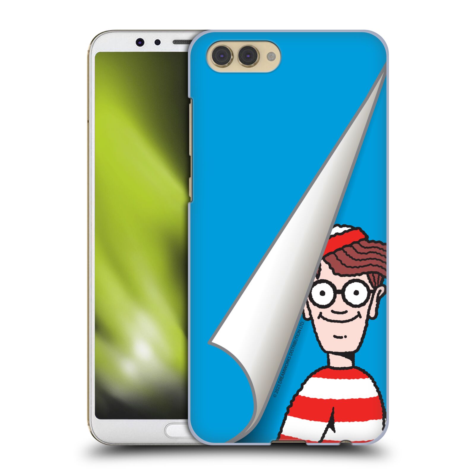 Obal na mobil HONOR View 10 / V10 - HEAD CASE - Kde je Waldo - modré pozadí