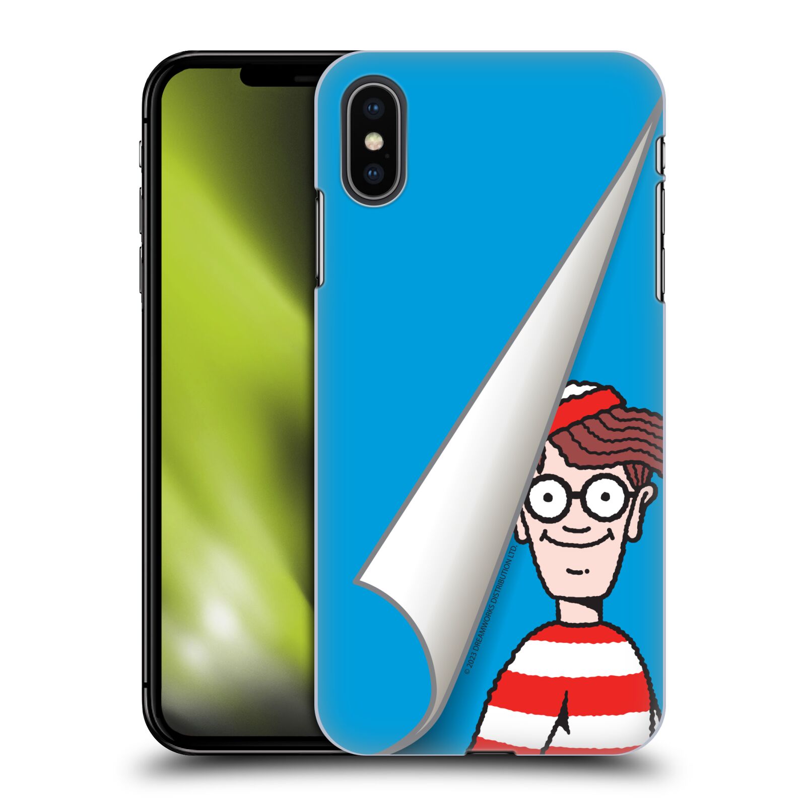 Obal na mobil Apple Iphone XS MAX - HEAD CASE - Kde je Waldo - modré pozadí