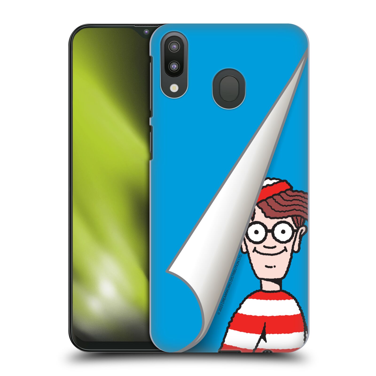 Obal na mobil Samsung Galaxy M20 - HEAD CASE - Kde je Waldo - modré pozadí