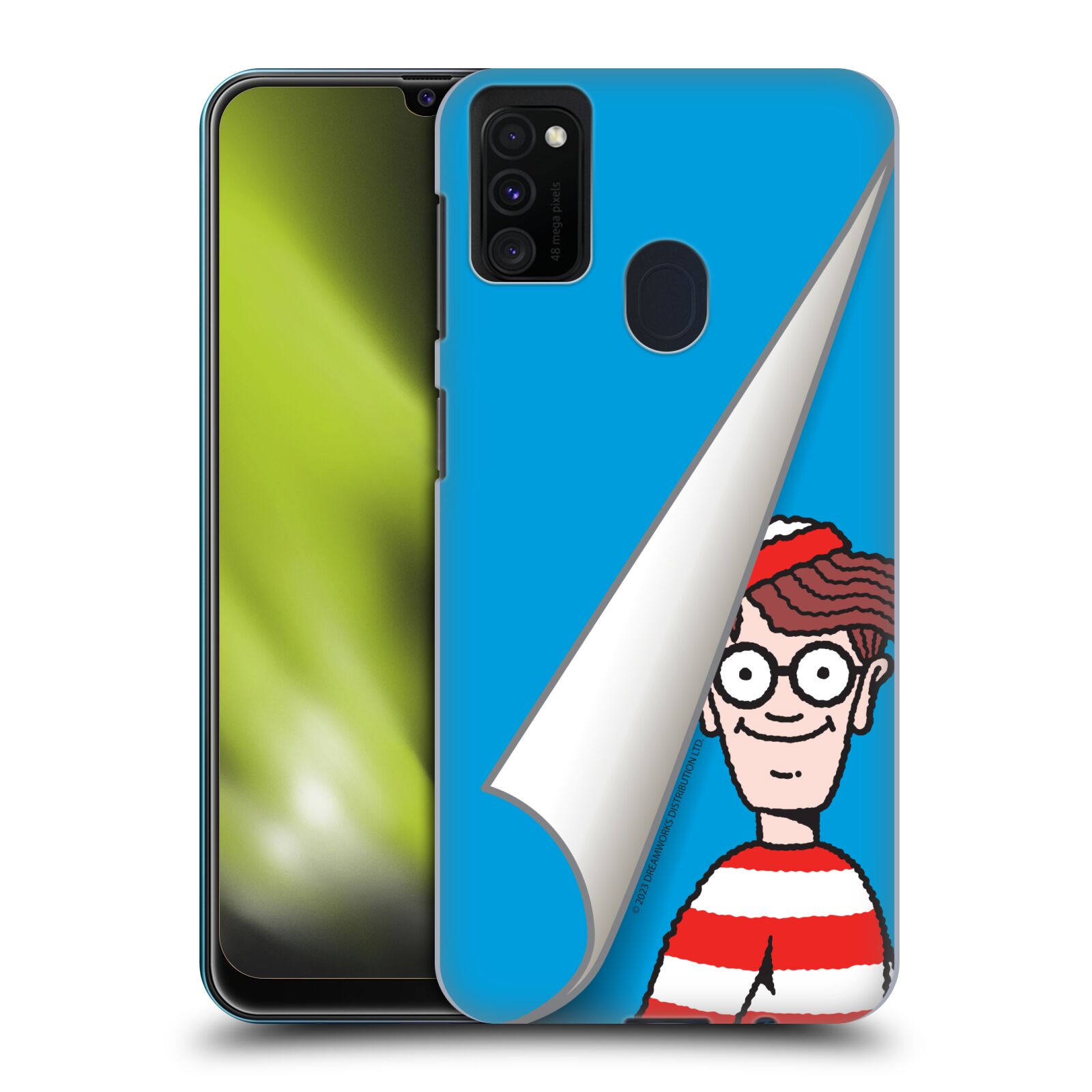 Obal na mobil Samsung Galaxy M21 - HEAD CASE - Kde je Waldo - modré pozadí