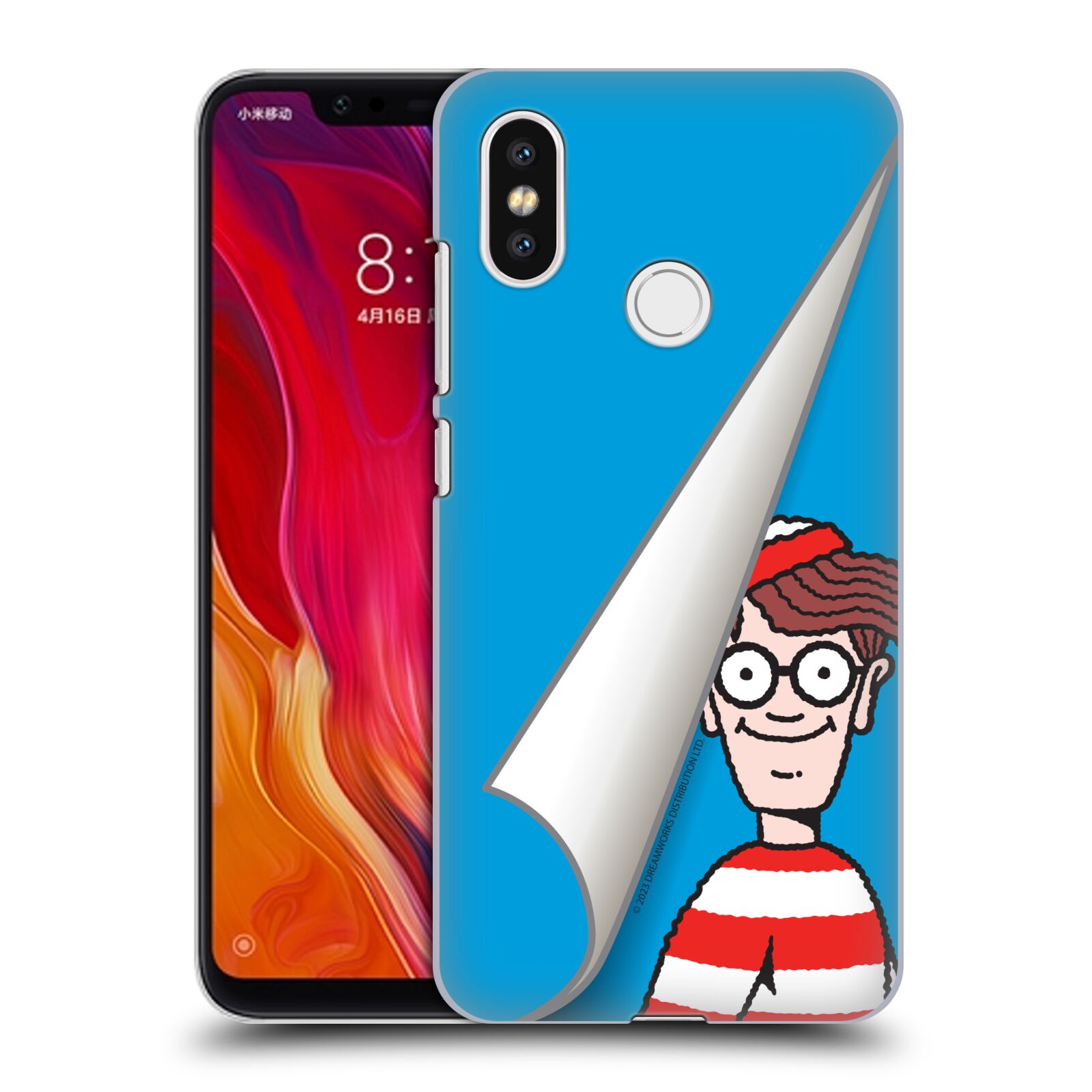 Obal na mobil Xiaomi  Mi 8 - HEAD CASE - Kde je Waldo - modré pozadí