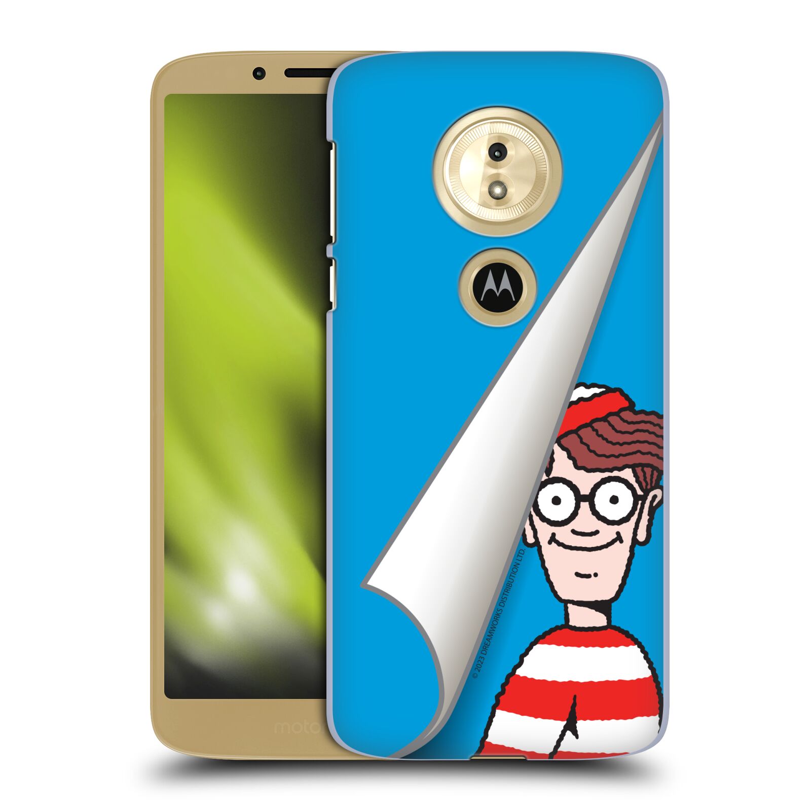 Obal na mobil Motorola Moto E5 - HEAD CASE - Kde je Waldo - modré pozadí
