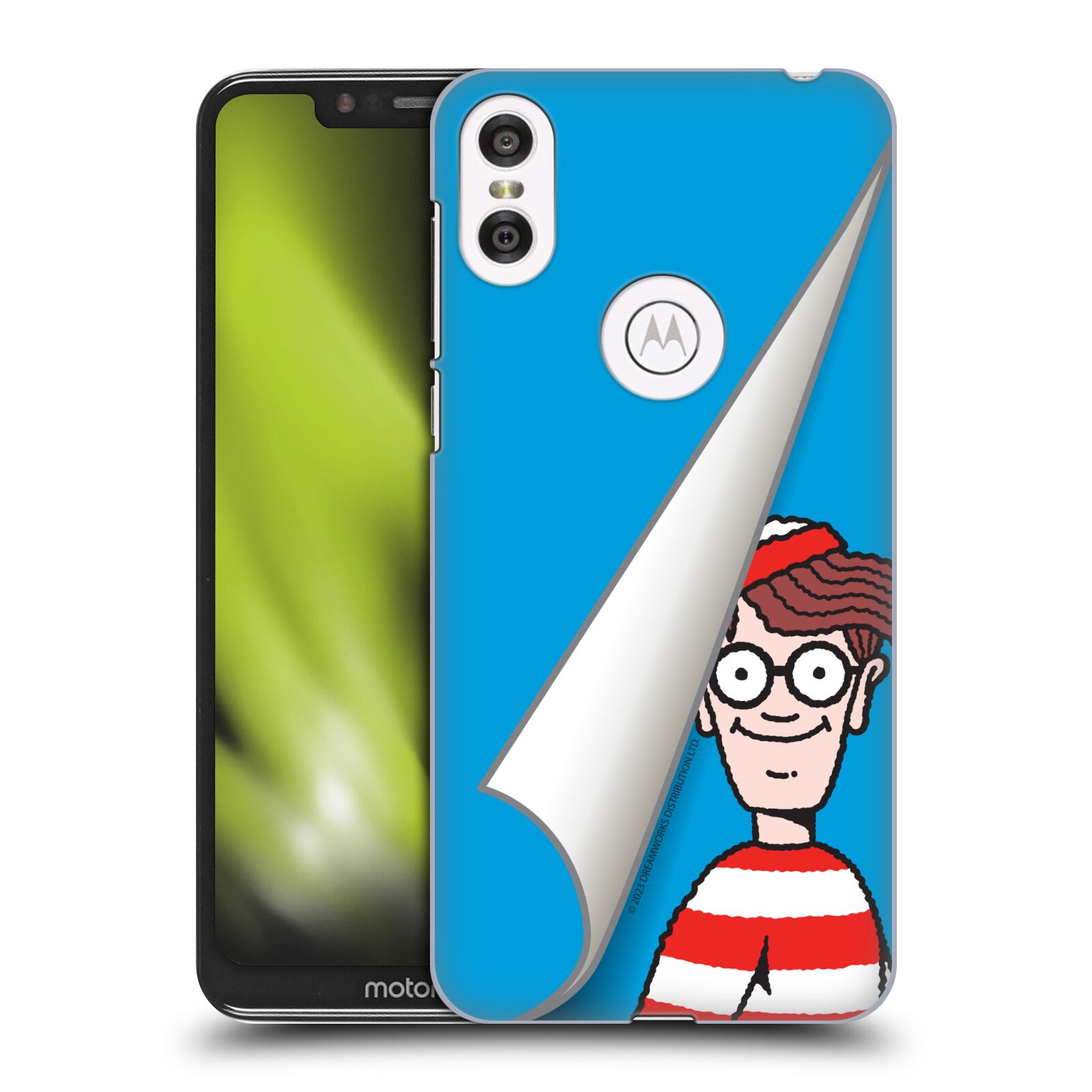 Obal na mobil Motorola Moto ONE - HEAD CASE - Kde je Waldo - modré pozadí