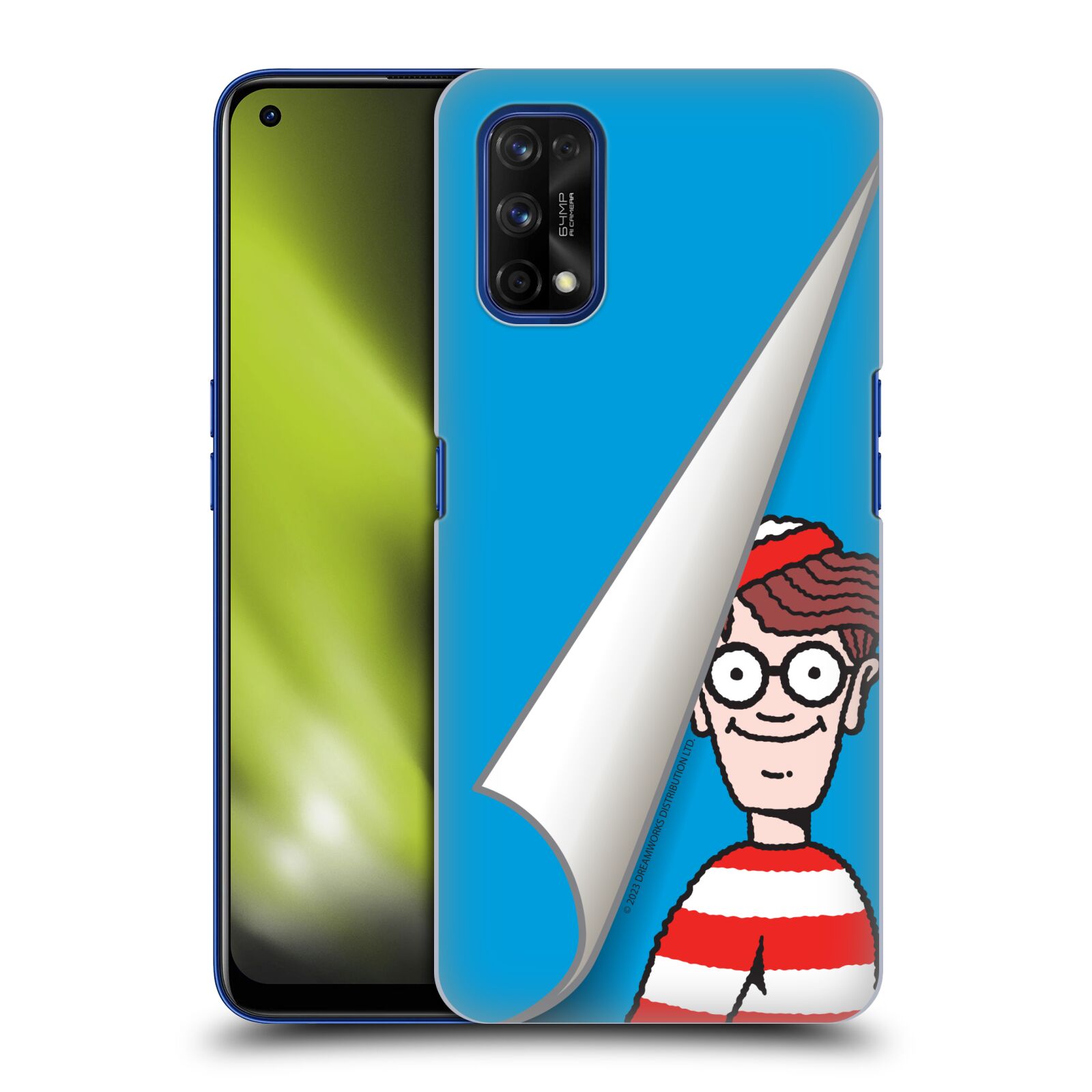 Obal na mobil Realme 7 PRO - HEAD CASE - Kde je Waldo - modré pozadí