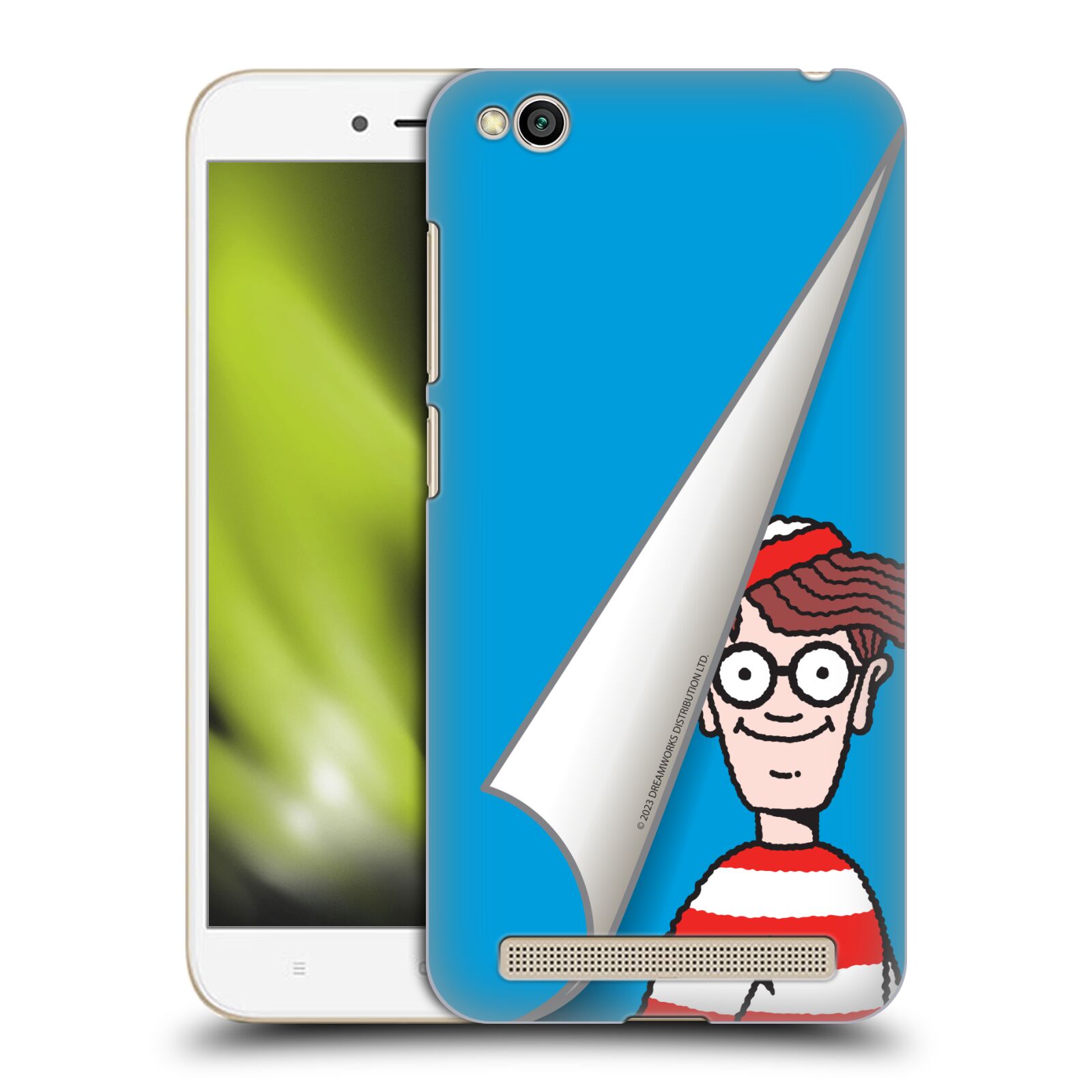 Obal na mobil Xiaomi Redmi 5A - HEAD CASE - Kde je Waldo - modré pozadí