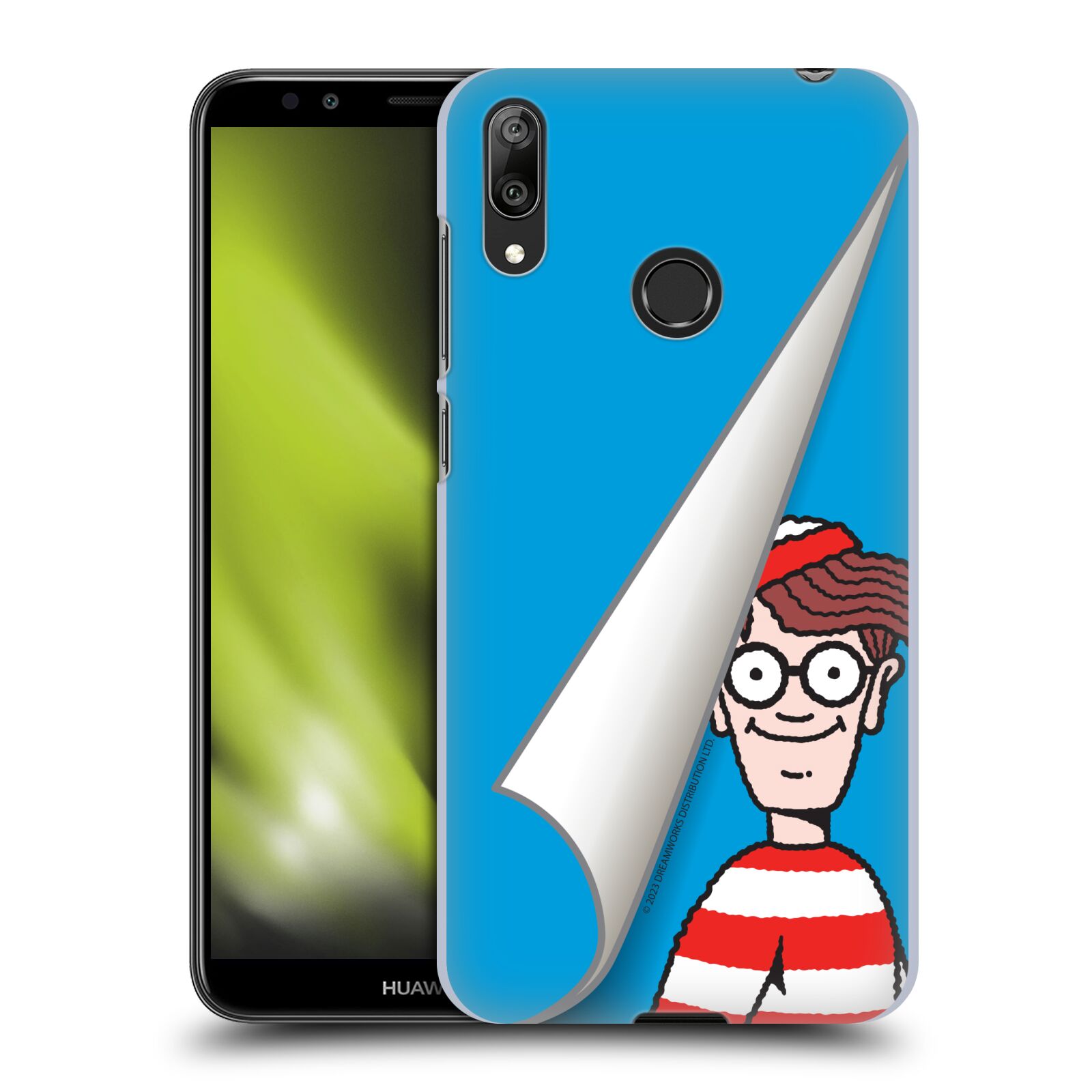 Obal na mobil Huawei Y7 2019 - HEAD CASE - Kde je Waldo - modré pozadí