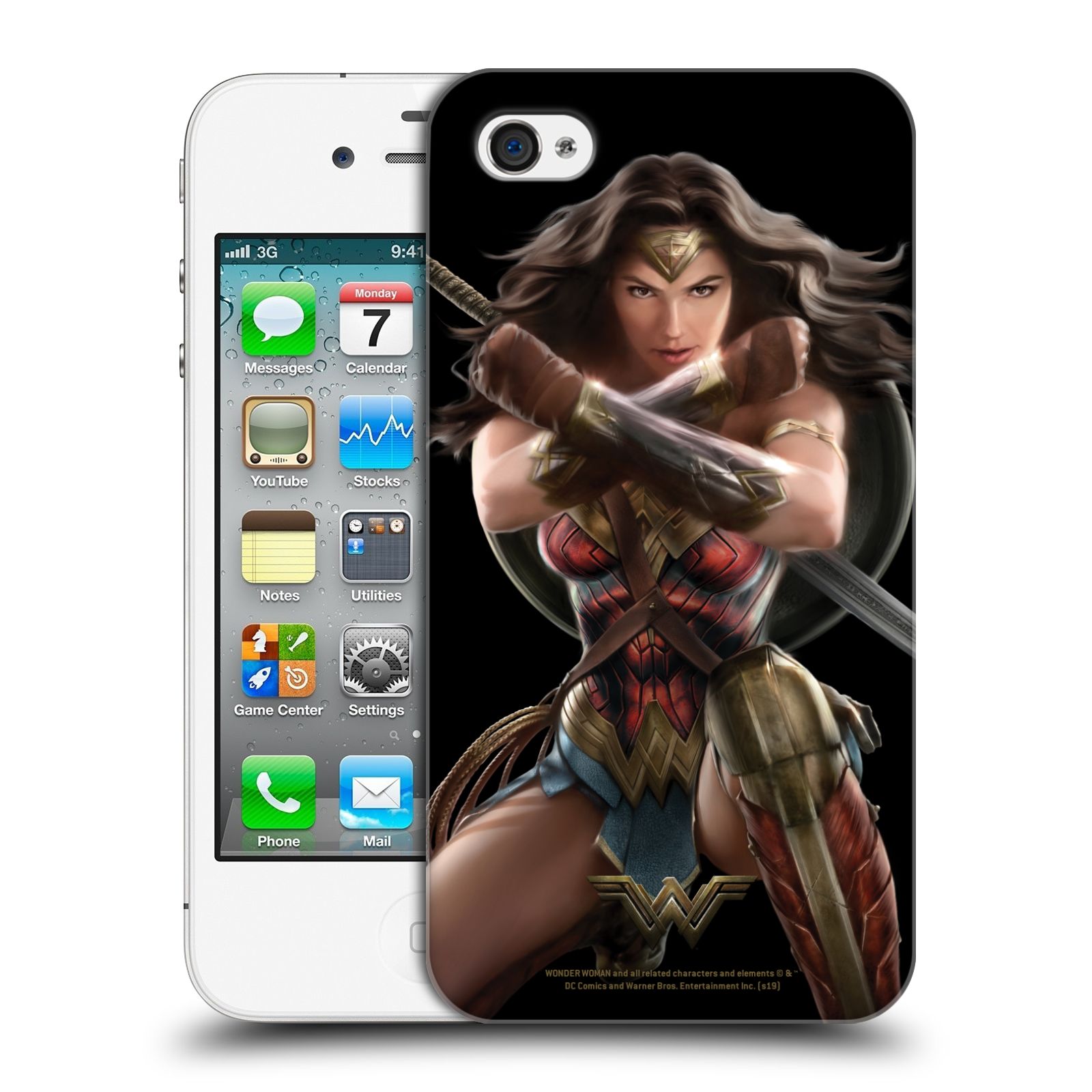 Zadní obal pro mobil Apple Iphone 4/4S - HEAD CASE - Film - Wonder Woman - Bojový postoj