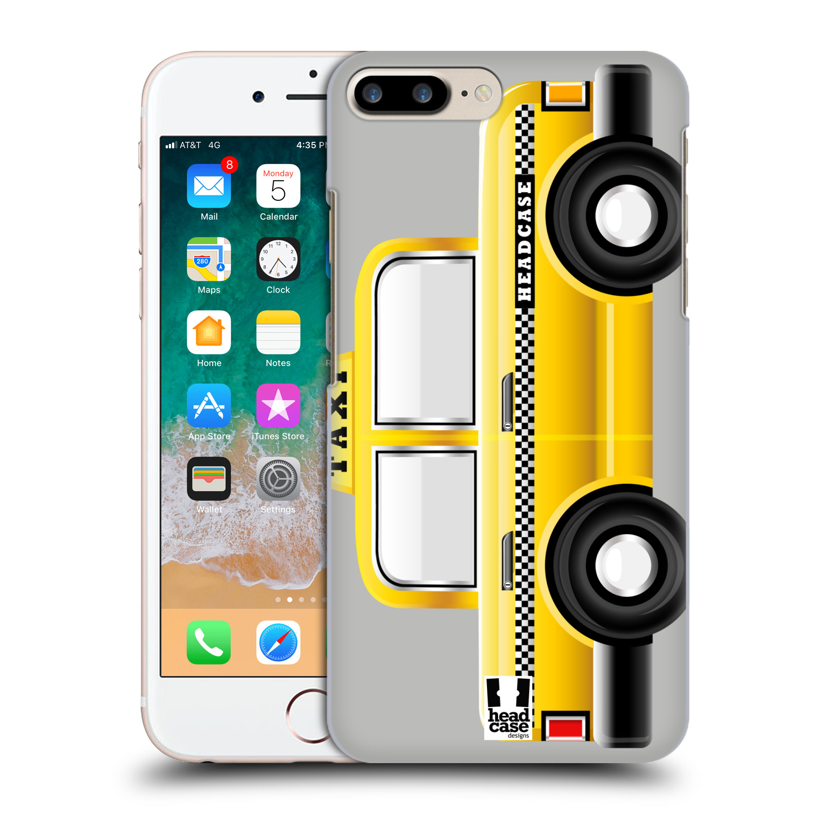 Plastové pouzdro pro mobil Apple Iphone 8 PLUS vzor auto TAXI žlutá barva
