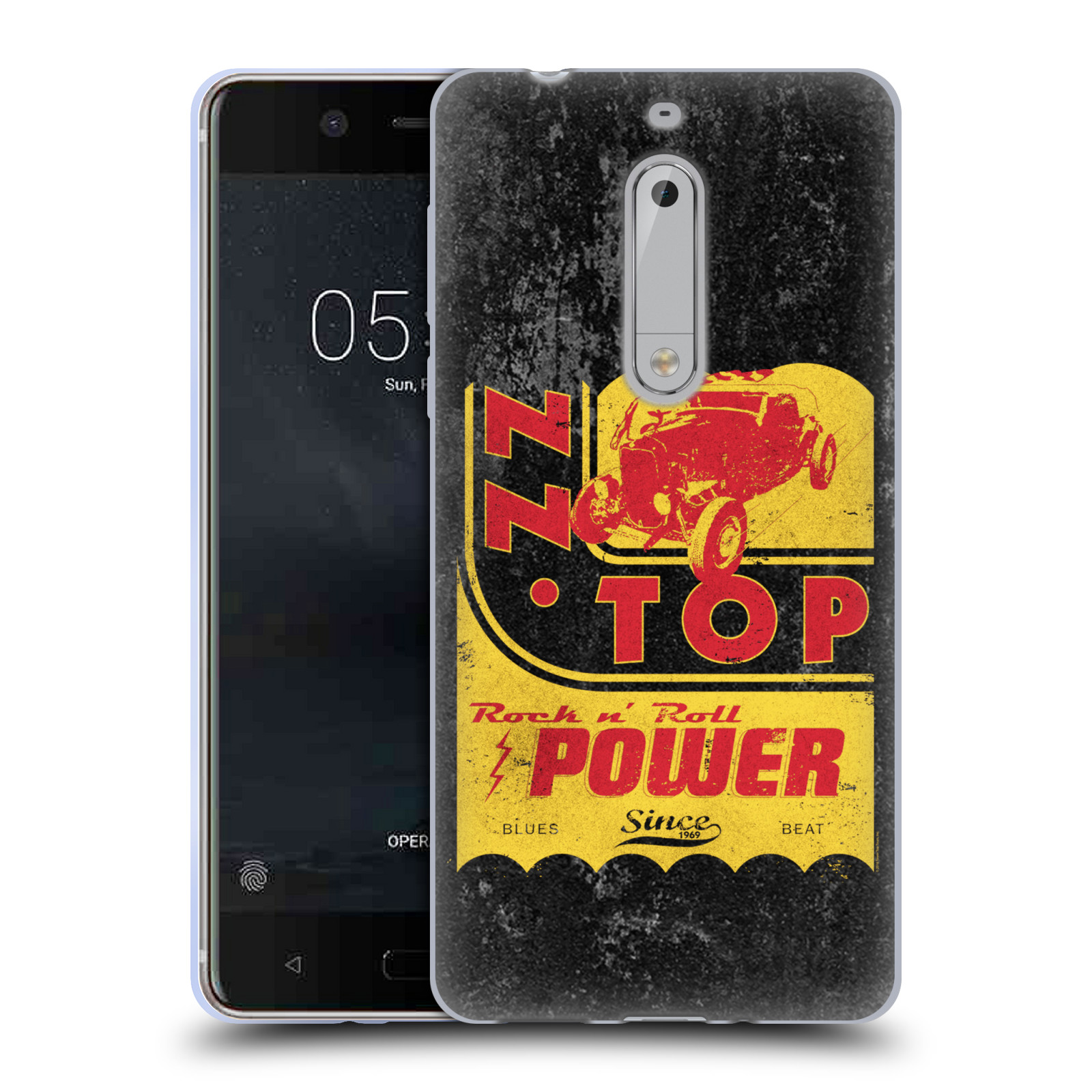 HEAD CASE silikonový obal na mobil Nokia 5 ZZ Top originální obal retro power